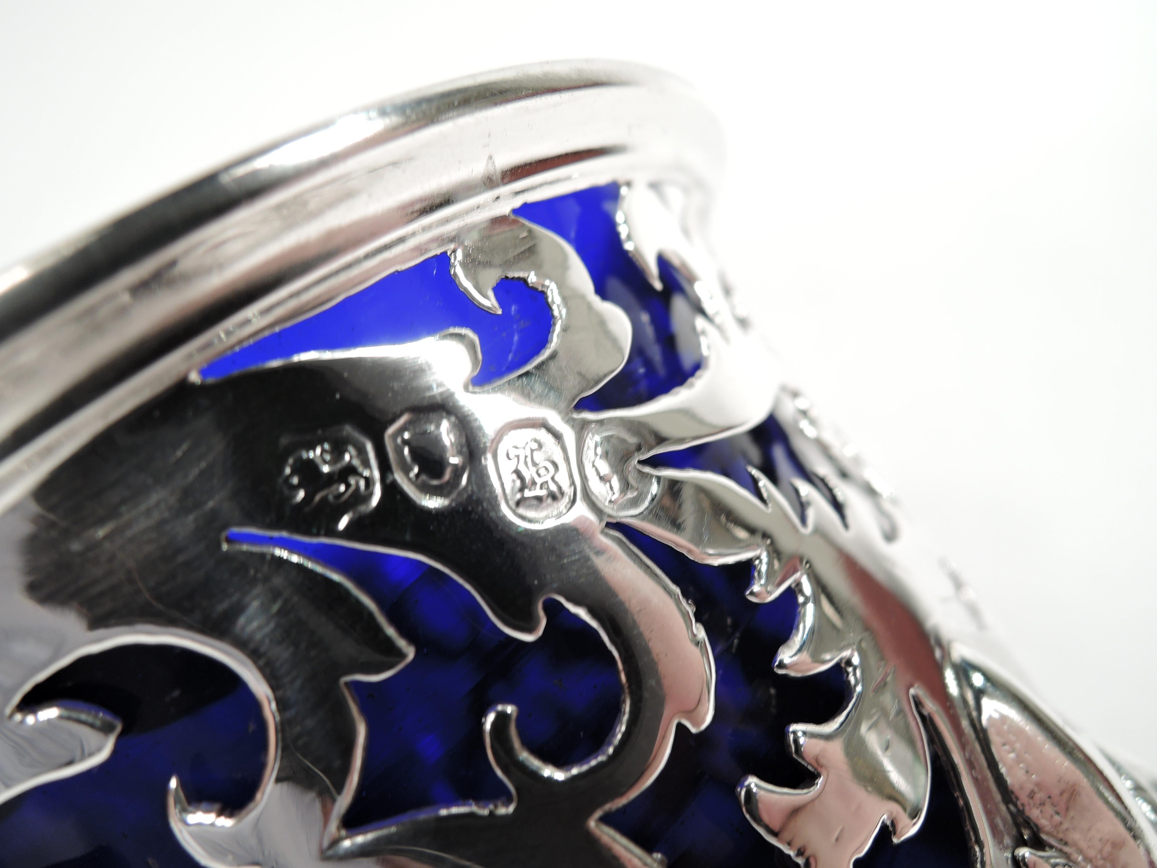 Antique English Victorian Rococo Sterling Silver Mustard Pot For Sale 3