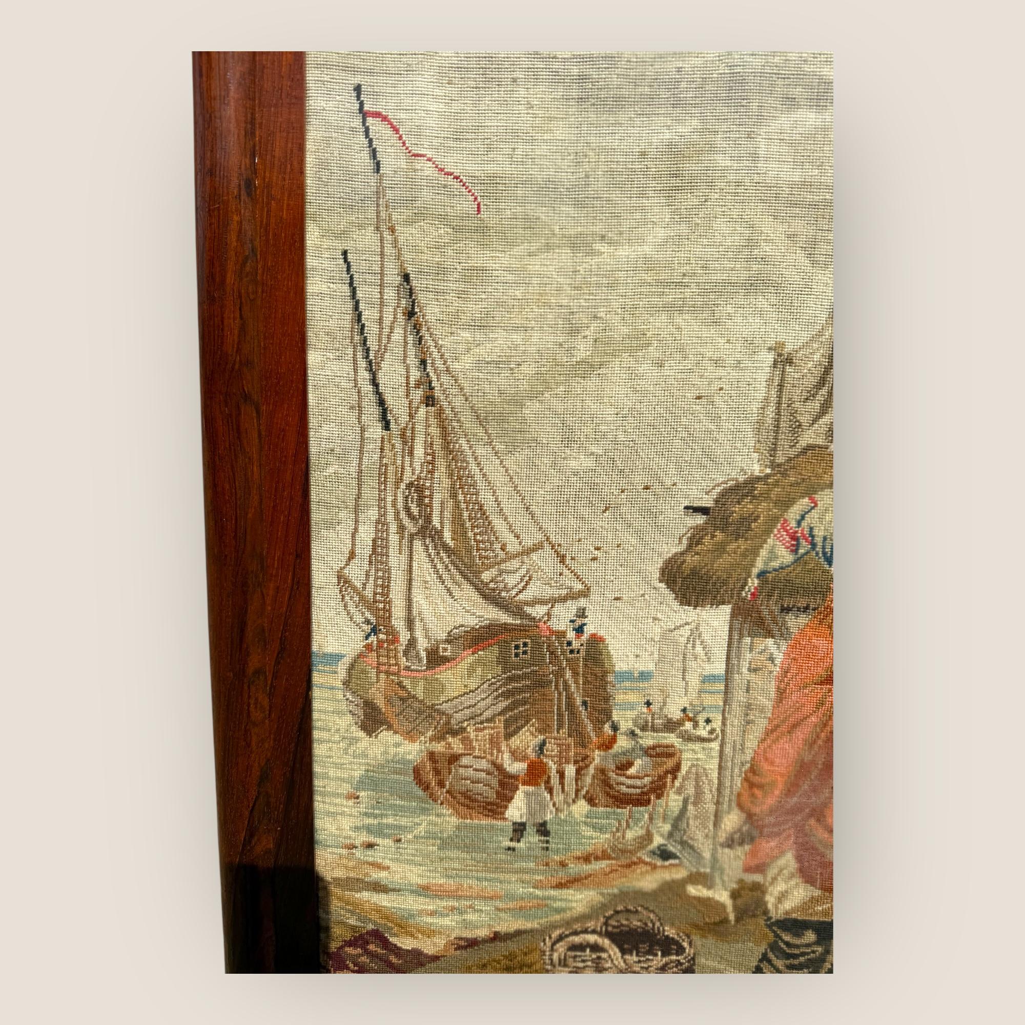 Antico parafuoco vittoriano inglese in legno di palissandro e agugliato in vendita 1