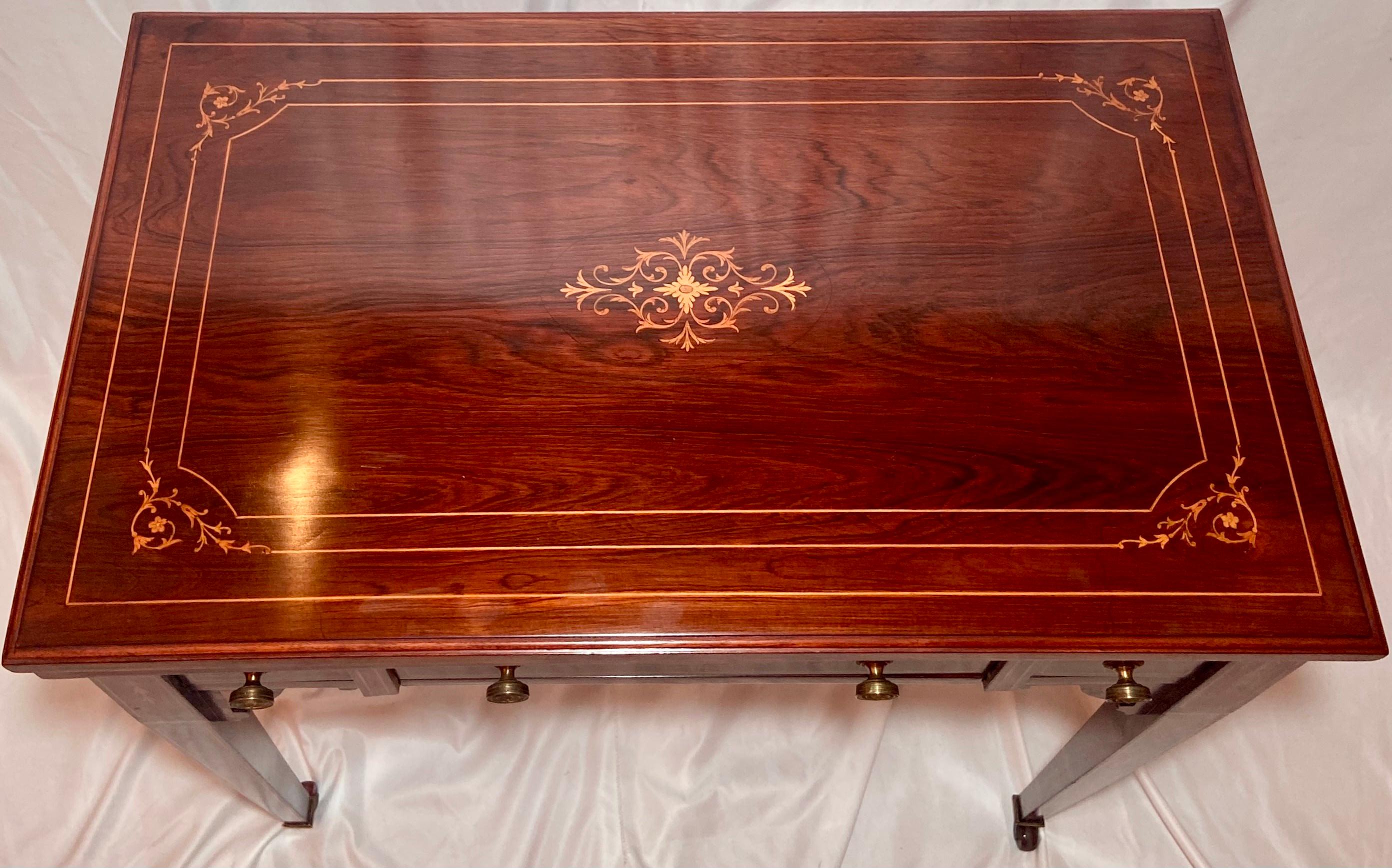 Antique English Victorian Rosewood with Inlay Games Table, Circa 1870-1880 In Good Condition For Sale In New Orleans, LA