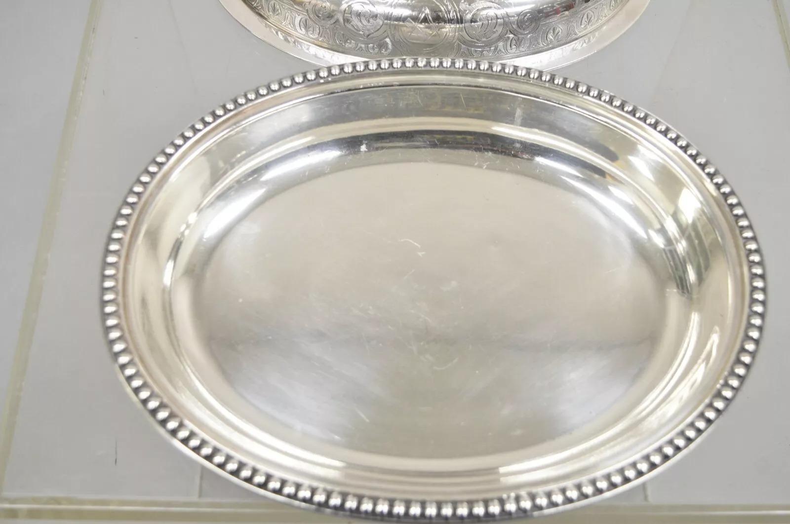 Antigua fuente inglesa victoriana con grabados y volutas para servir verduras en venta 1