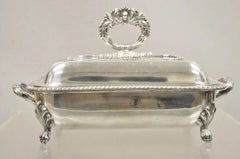 Antique English Victorian Sheffield Silver Plated Lidded Warmer Serving Platter