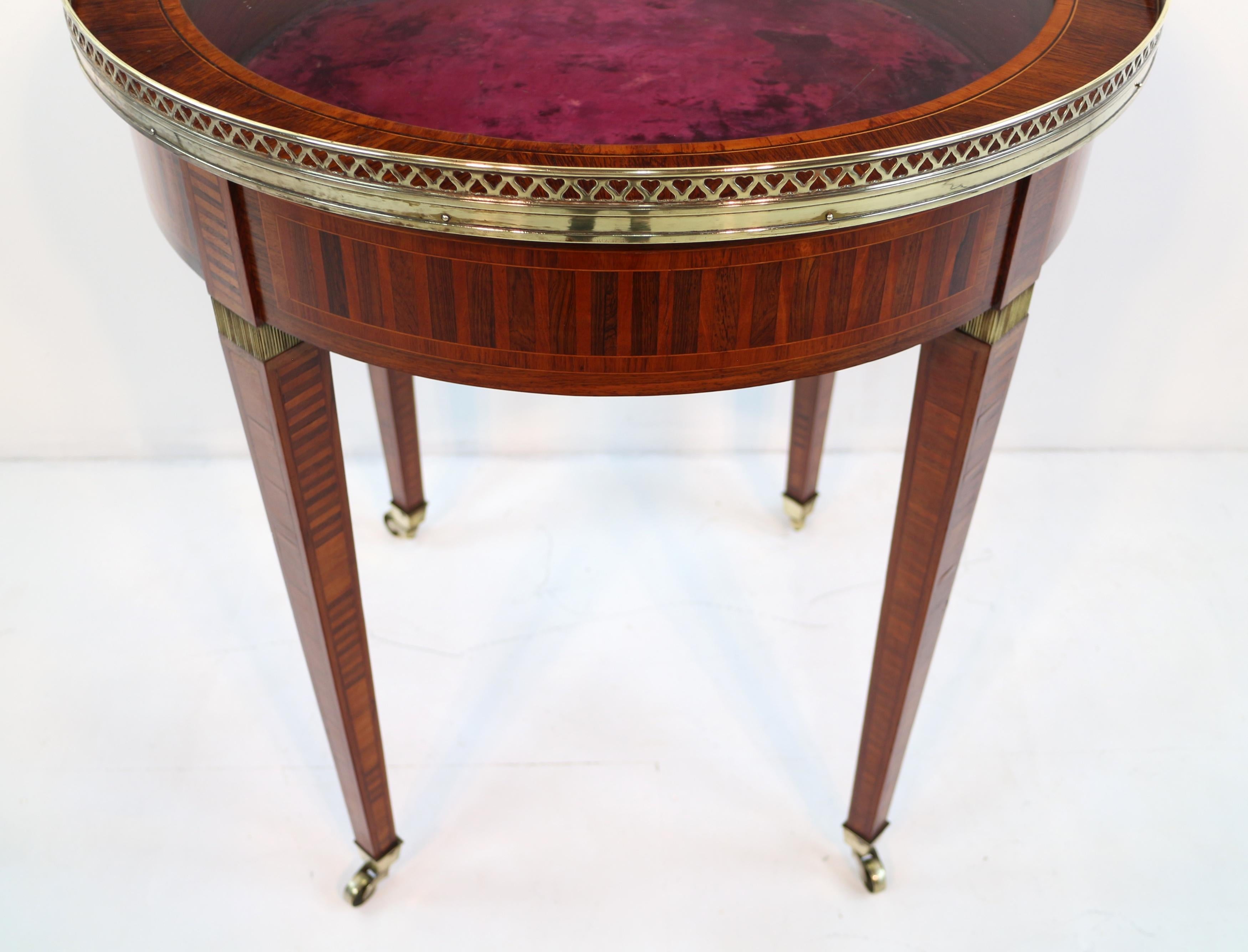 Antique English Victorian Sheraton Revival Rosewood & Parquetry Bijouterie Table For Sale 13