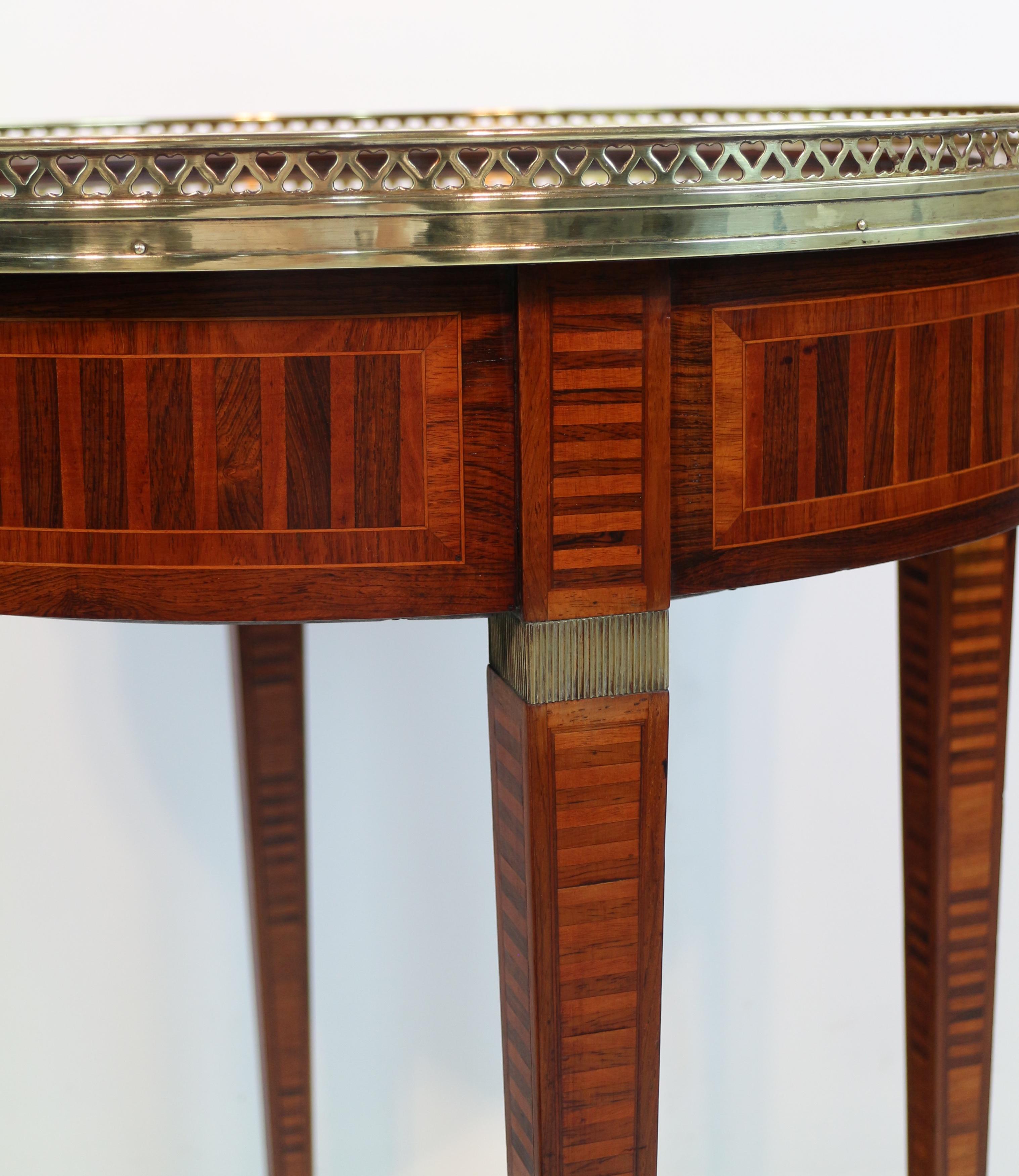 Antique English Victorian Sheraton Revival Rosewood & Parquetry Bijouterie Table For Sale 1