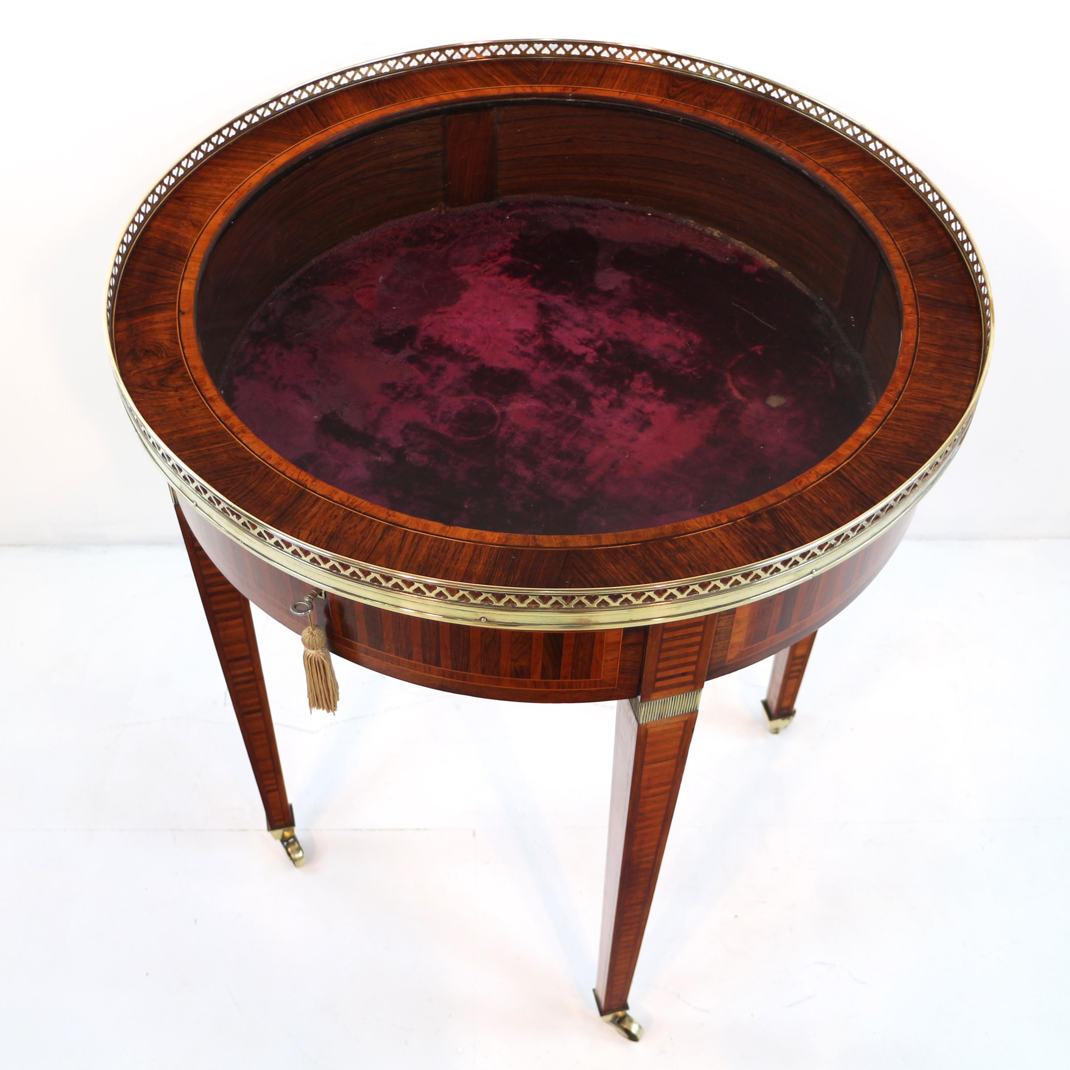 Antique English Victorian Sheraton Revival Rosewood & Parquetry Bijouterie Table For Sale 2