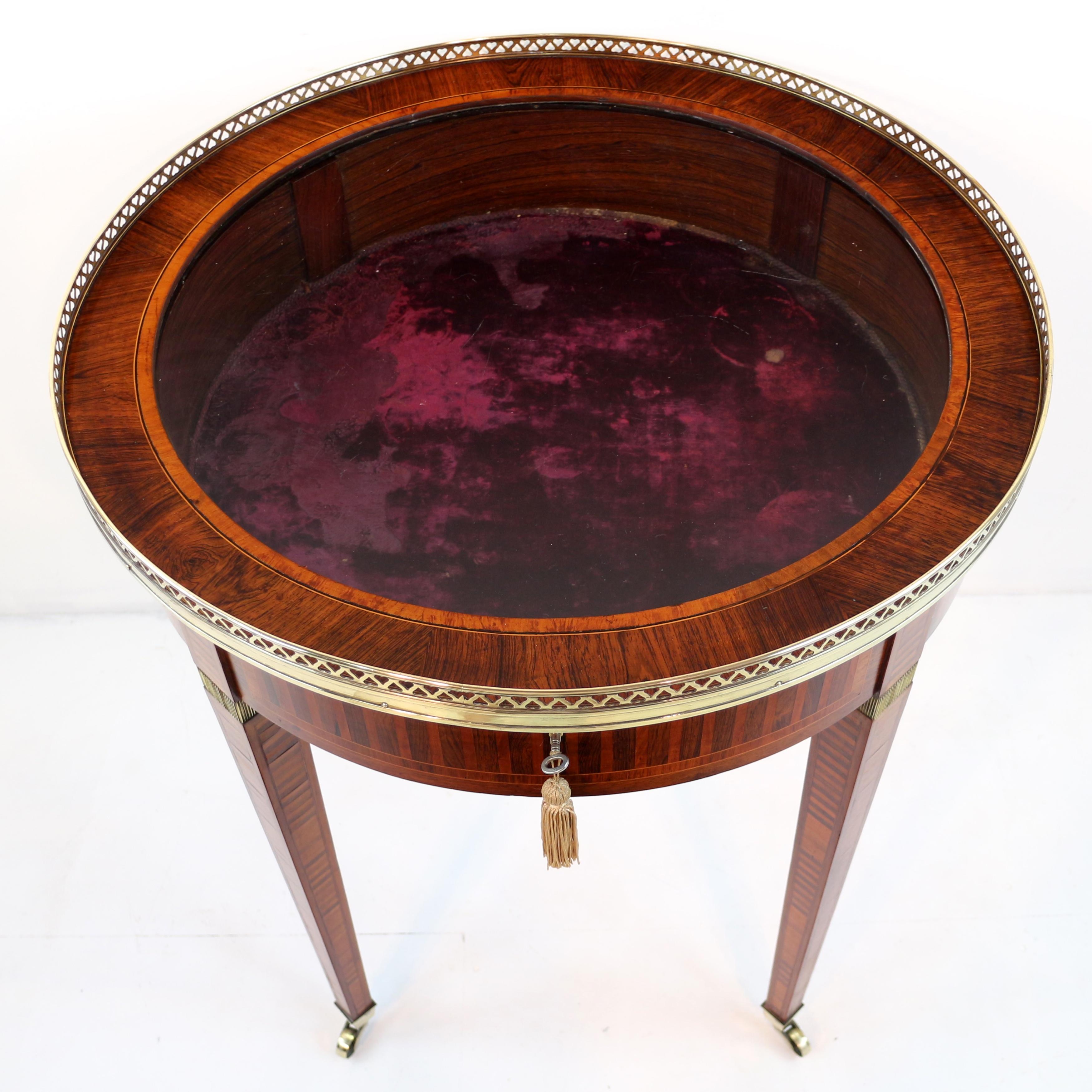 Antique English Victorian Sheraton Revival Rosewood & Parquetry Bijouterie Table For Sale 3