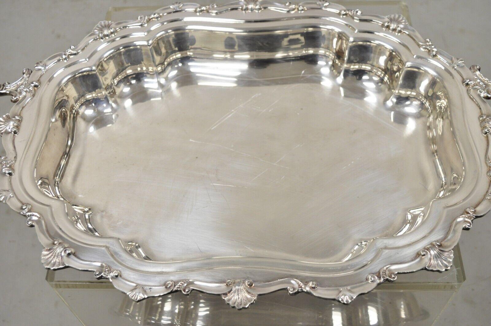 Antique English Victorian Silver Plate Lidded Serving Tureen Platter Dish 2
