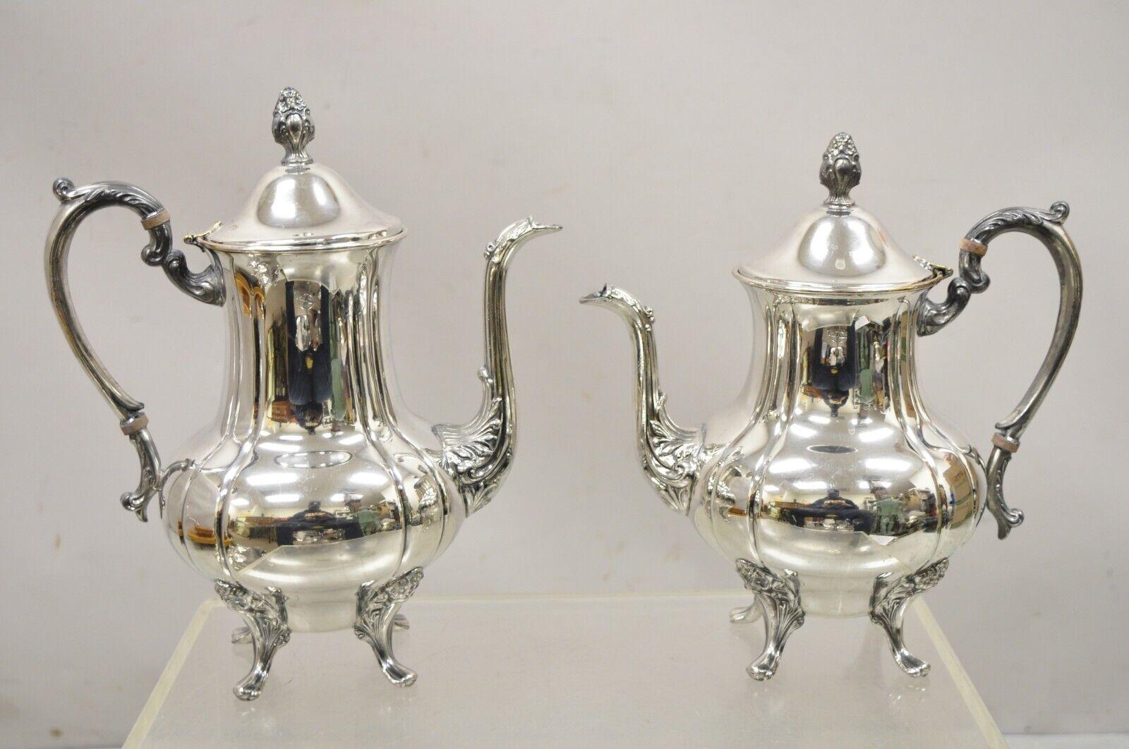 Antique English Victorian Silver Plated Coffee Tea Set, 4 Pc Set For Sale 6