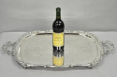 Bandeja de bar con dos asas, antigua, inglesa, victoriana y plateada, de BSC