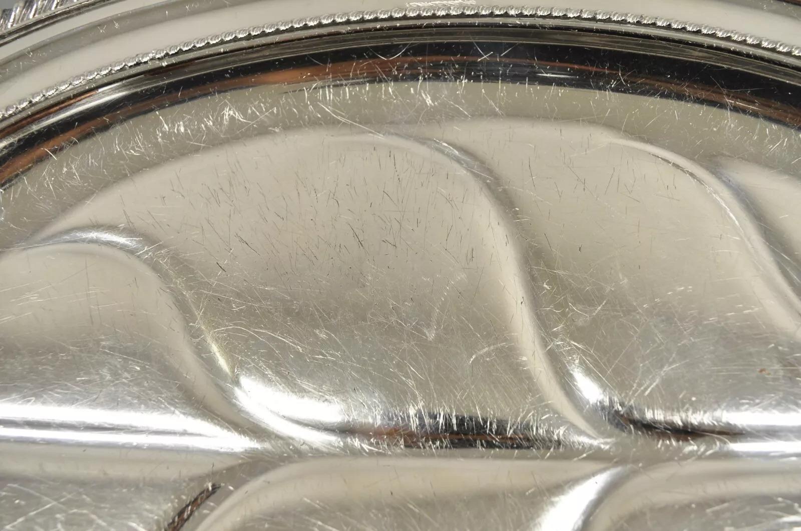 Antikes englisches viktorianisches versilbertes Tafelgeschirr-Tablett mit Pfotenfüßen und Chaffing-Schale im Angebot 1