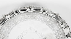 Antique English Victorian Silver Plated Salver James Dixon, 19th Century