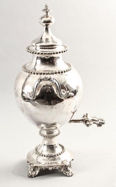 Antique English Victorian Silver Plated Samovar, 19th Century