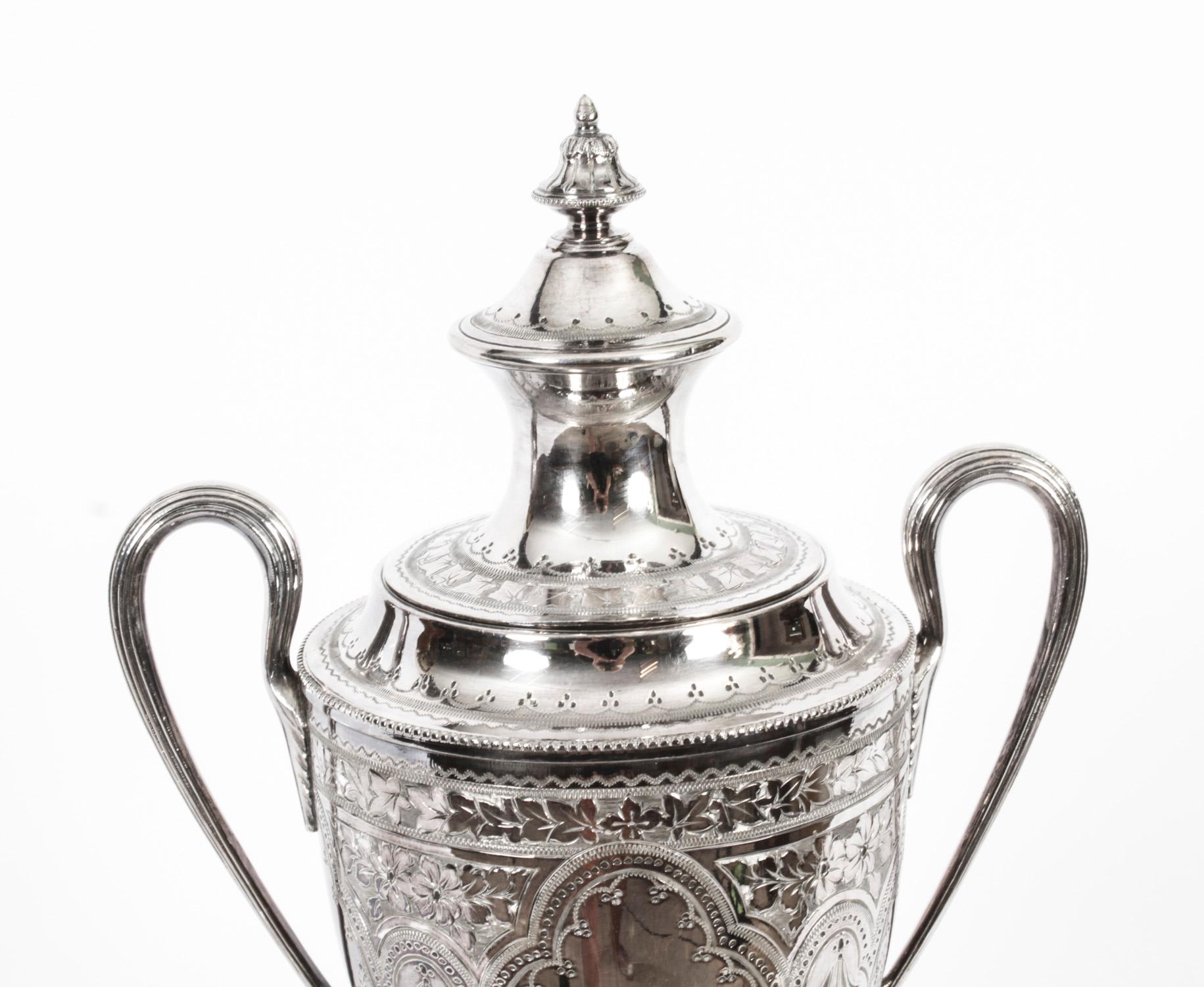 Antique English Victorian Silver Plated Samovar by Pearce & Sons 19th C 6