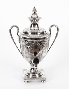 Antique English Victorian Silver Plated Samovar by Pearce & Sons 19th C