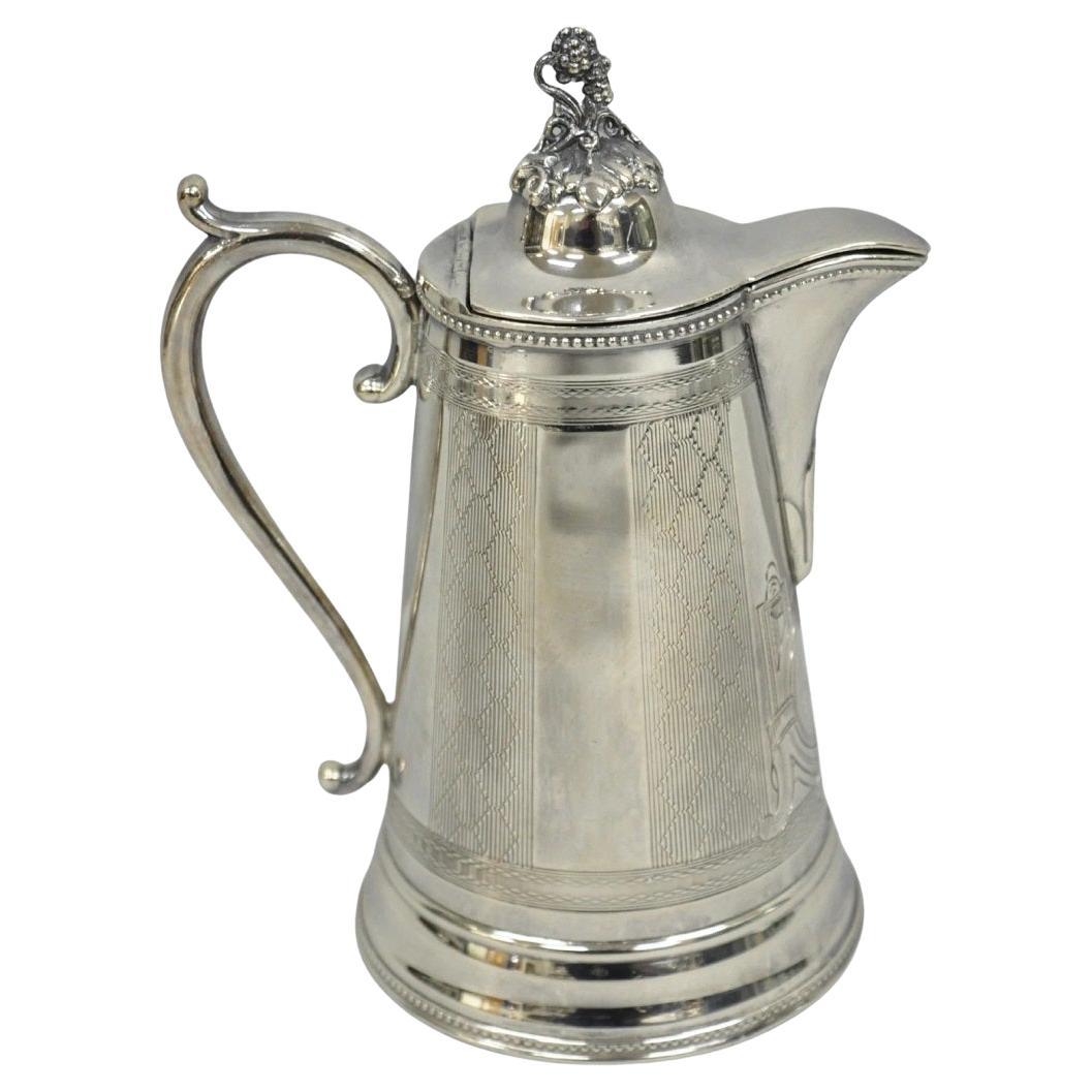 Antike englische viktorianische versilbert kleine Kaffeekanne Teekanne Creamer Monogramm