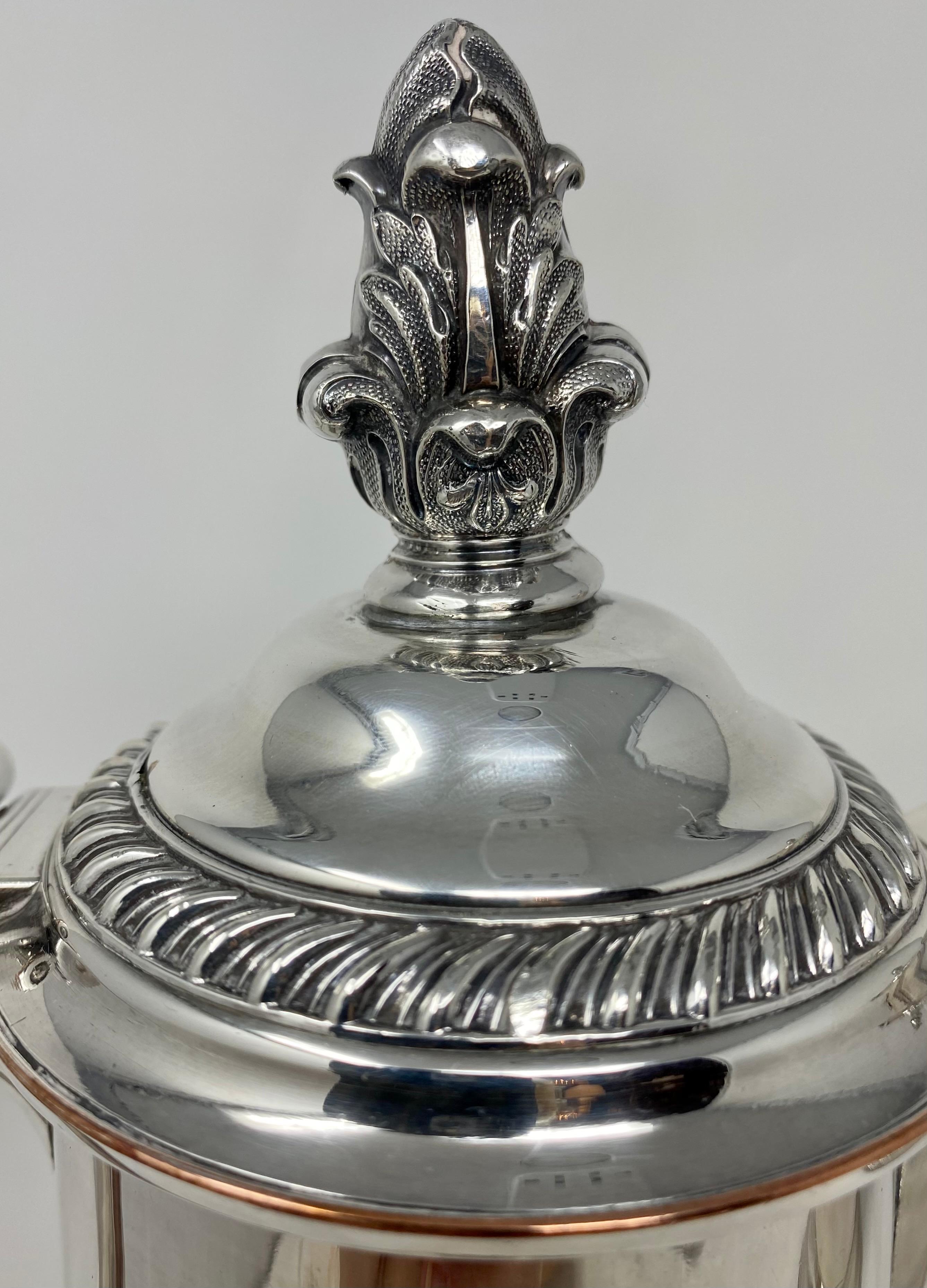 Antique English Victorian Silver Plated Tankard, circa 1870-1890 2