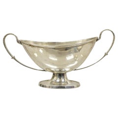 Antique tasse à trophée victorienne anglaise en métal argenté petit plat à bonbons