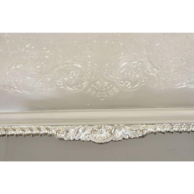 Bandeja de servir con dos asas, antigua, inglesa, victoriana y plateada siglo XX en venta