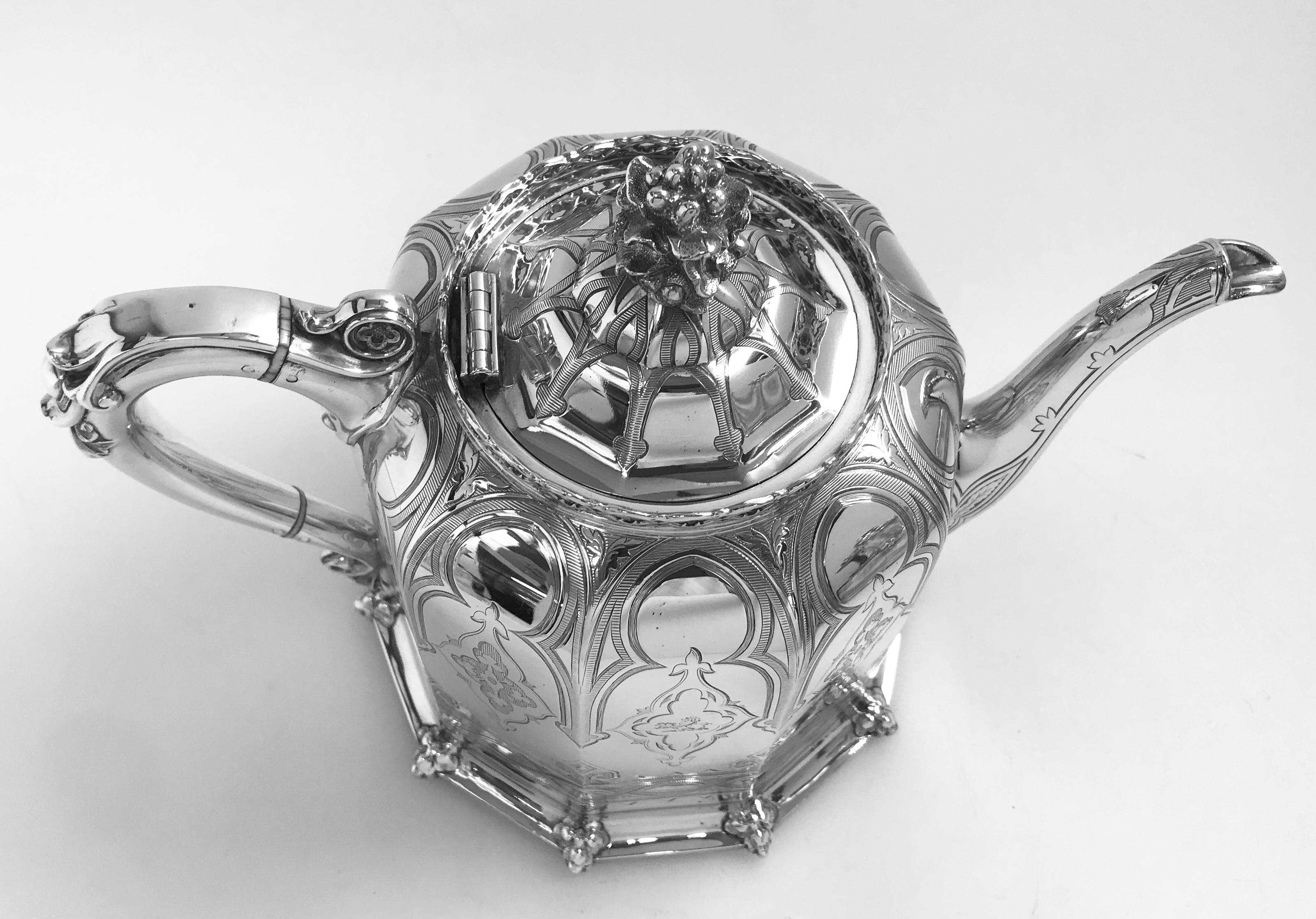 Antique English Victorian Silver Tea and Coffee Service 3