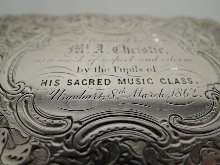 Antique English Victorian Snuff Box with Music Teacher Presentation For ...