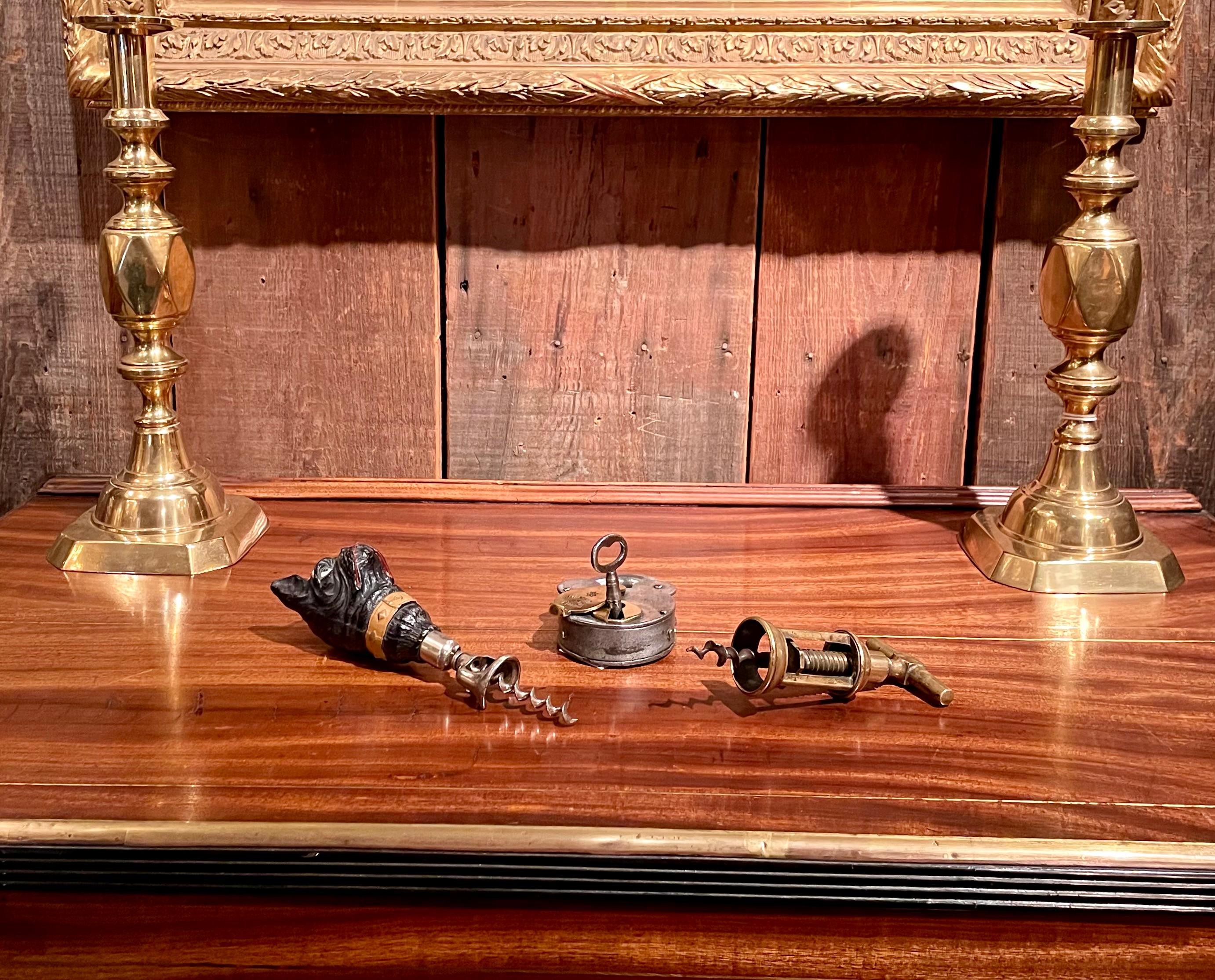 Antikes englisches viktorianisches Padlock aus Stahl und Messing mit Schlüssel, ca. 1890er Jahre. (19. Jahrhundert) im Angebot