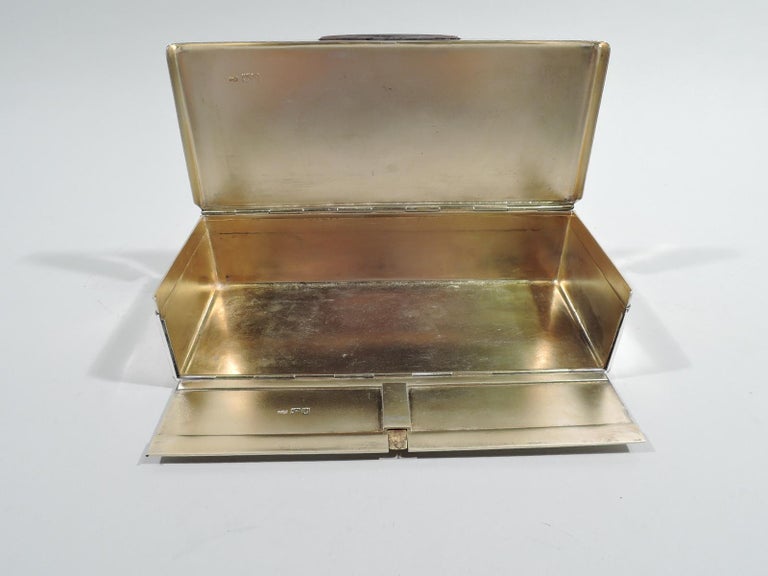 Late 19th Century Antique English Victorian Sterling Silver Box with Hinged Front For Sale