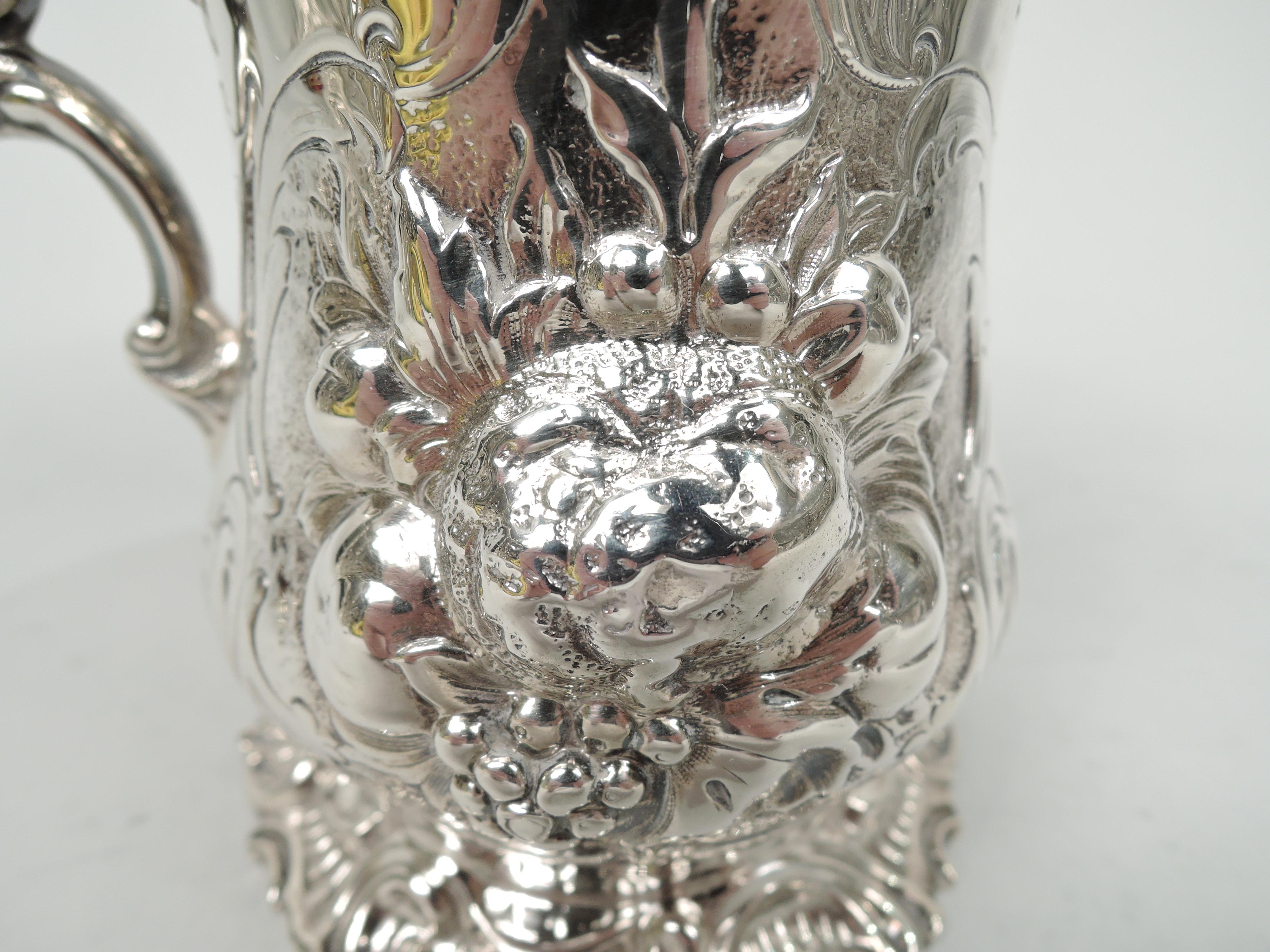 Antique English Victorian Sterling Silver Christening Mug For Sale 1