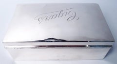 Antique English Victorian Sterling Silver Cigar Box, 1894