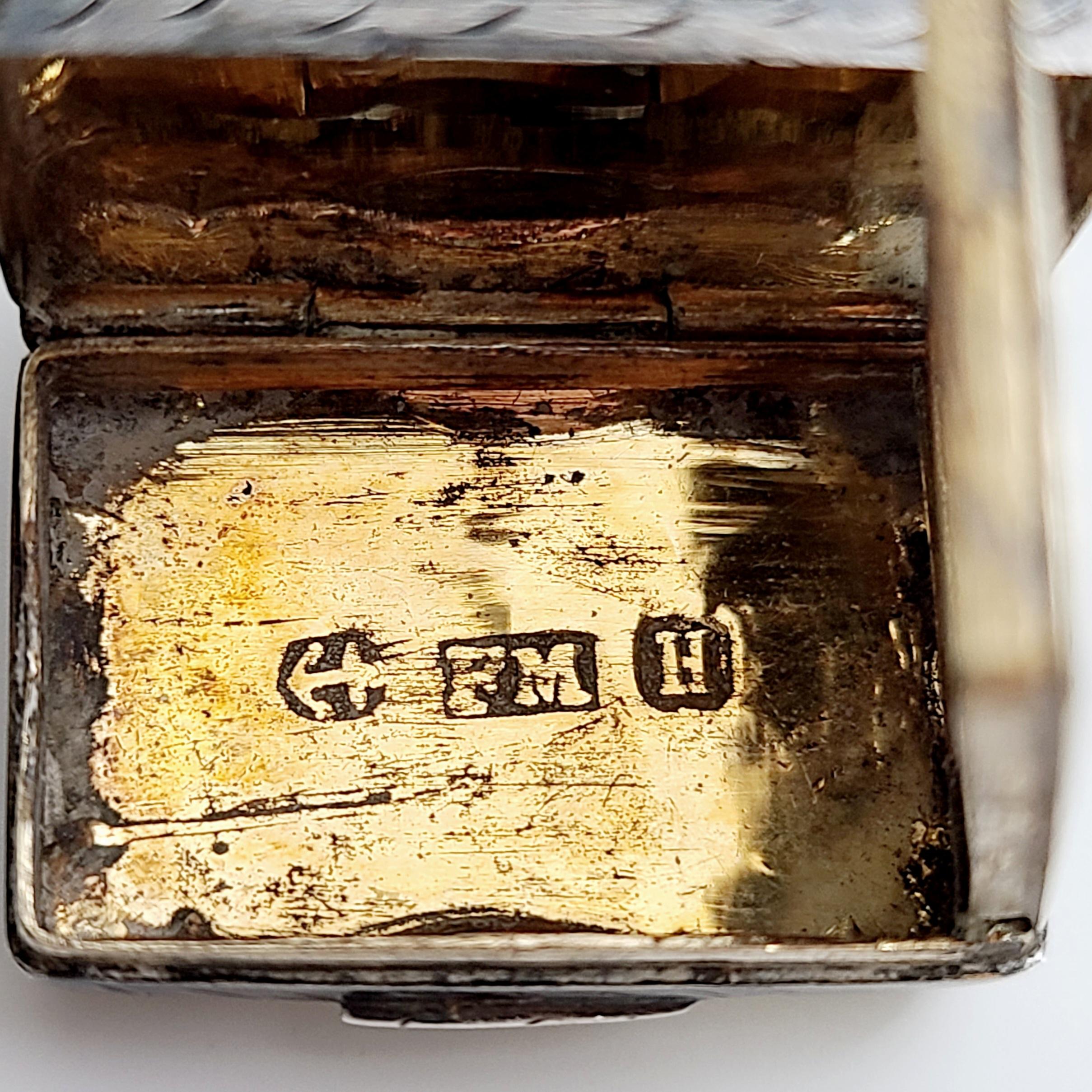 Antique English Victorian Sterling Silver Gilt Vinaigrette Box Frederick Marson 6