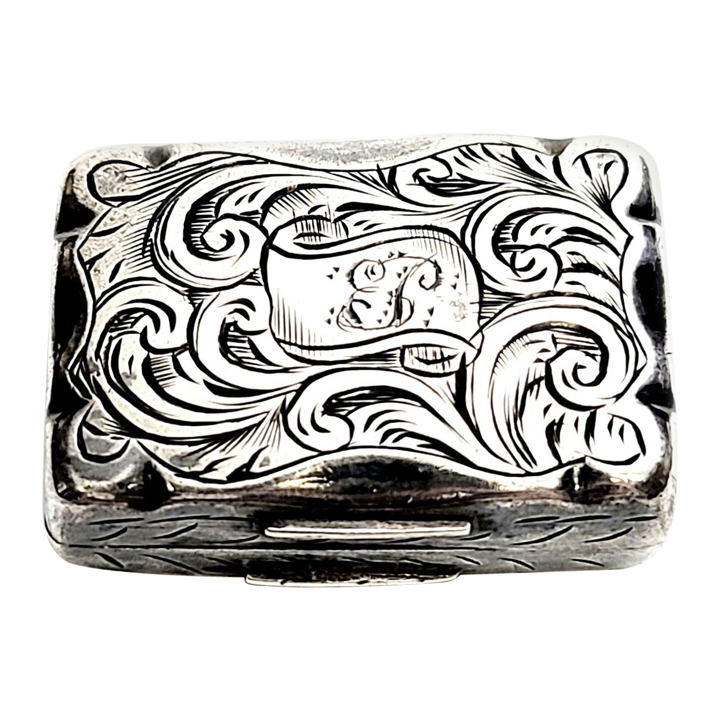 Antique English Victorian Sterling Silver Gilt Vinaigrette Box