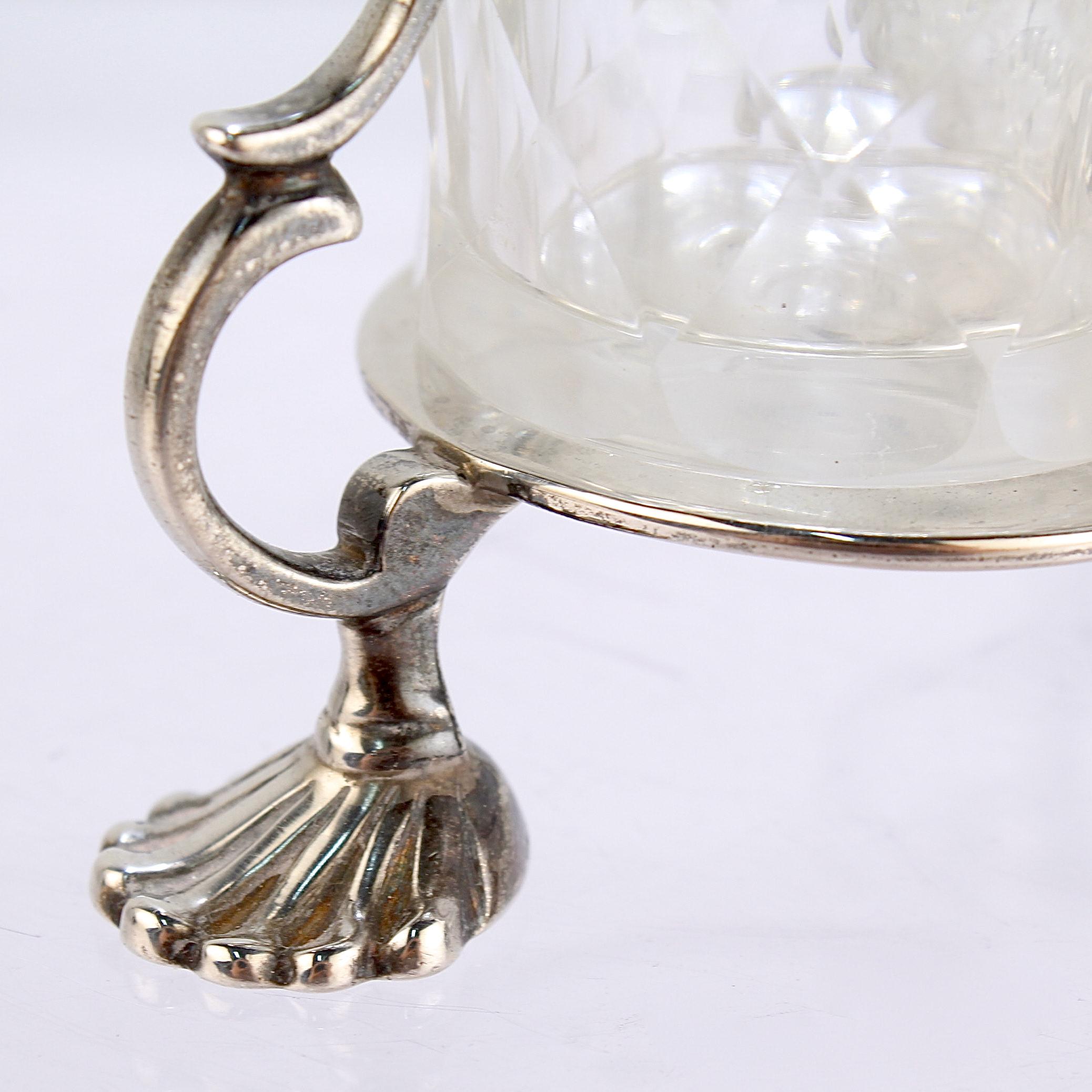 Antikes englisches viktorianisches Krugset aus Sterlingsilber und Glas von Richards & Brown im Angebot 6