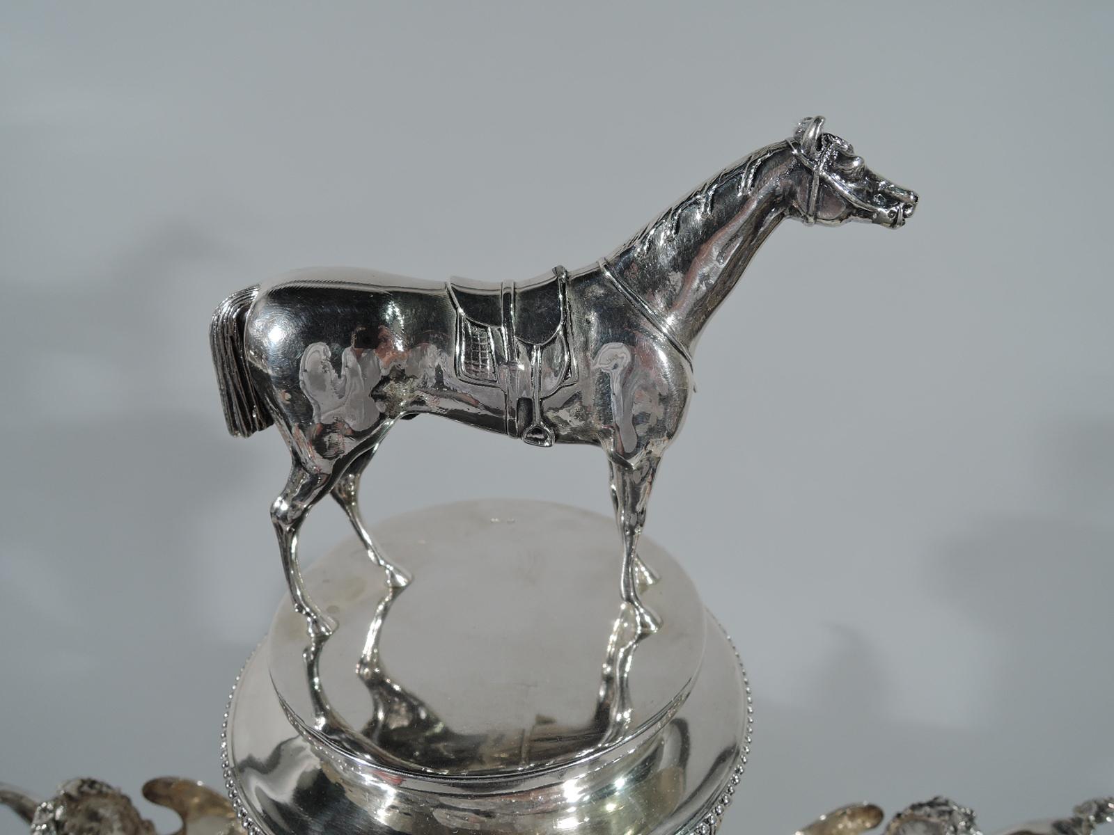Antique English Victorian Sterling Silver Horse Trophy Cup In Excellent Condition In New York, NY