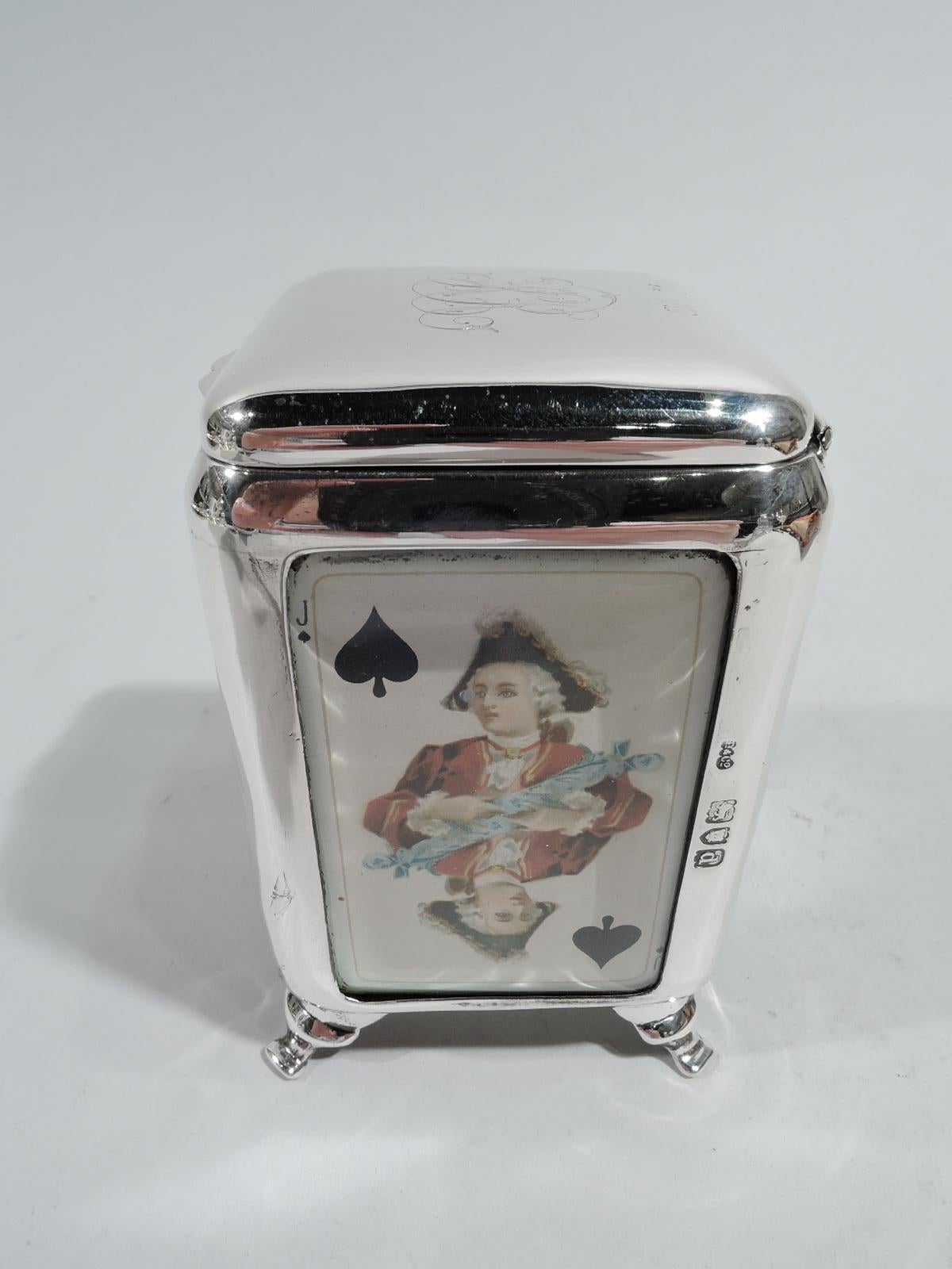 Antique English Victorian Sterling Silver Playing Cards Box In Good Condition In New York, NY