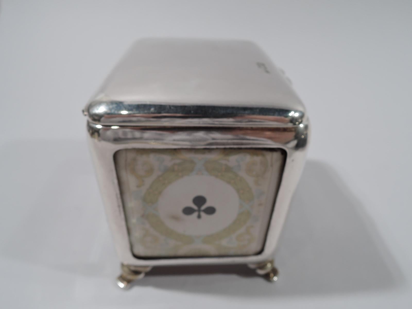 Late 19th Century Antique English Victorian Sterling Silver Playing Cards Box