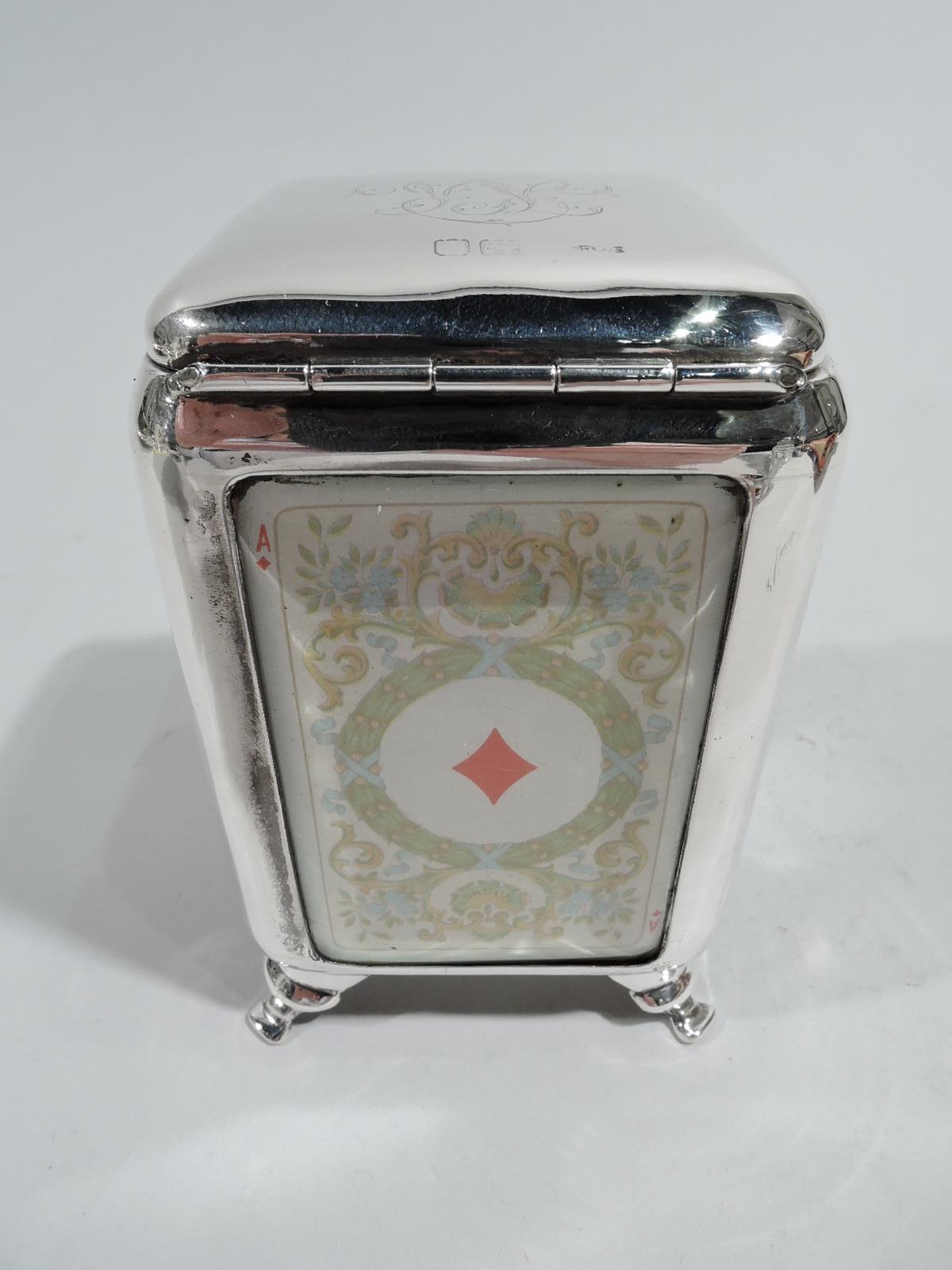 Late 19th Century Antique English Victorian Sterling Silver Playing Cards Box
