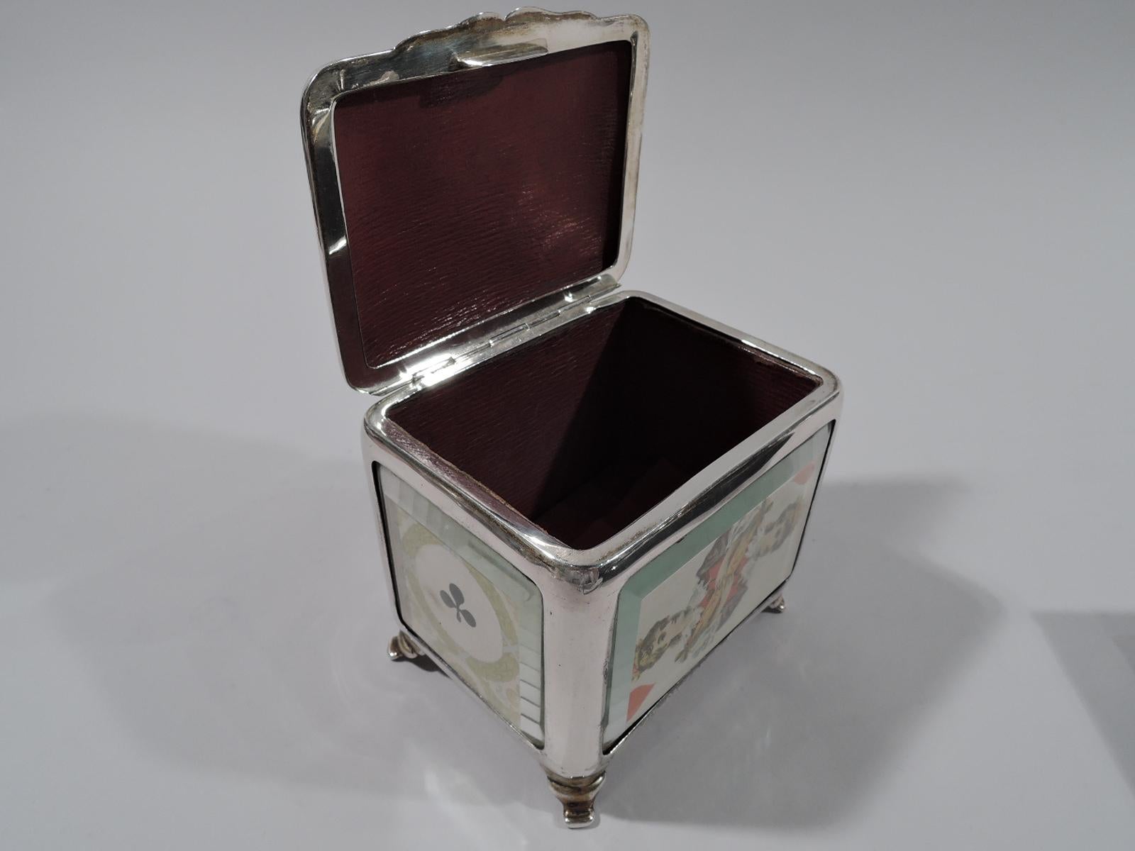 Antique English Victorian Sterling Silver Playing Cards Box 1