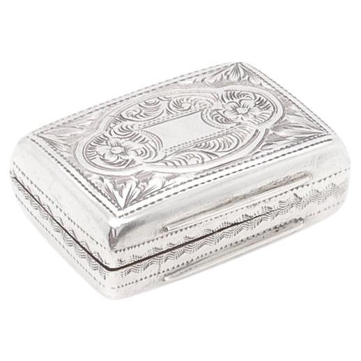 Antique English Victorian Sterling Silver Vinaigrette by Edward Smith, 1861