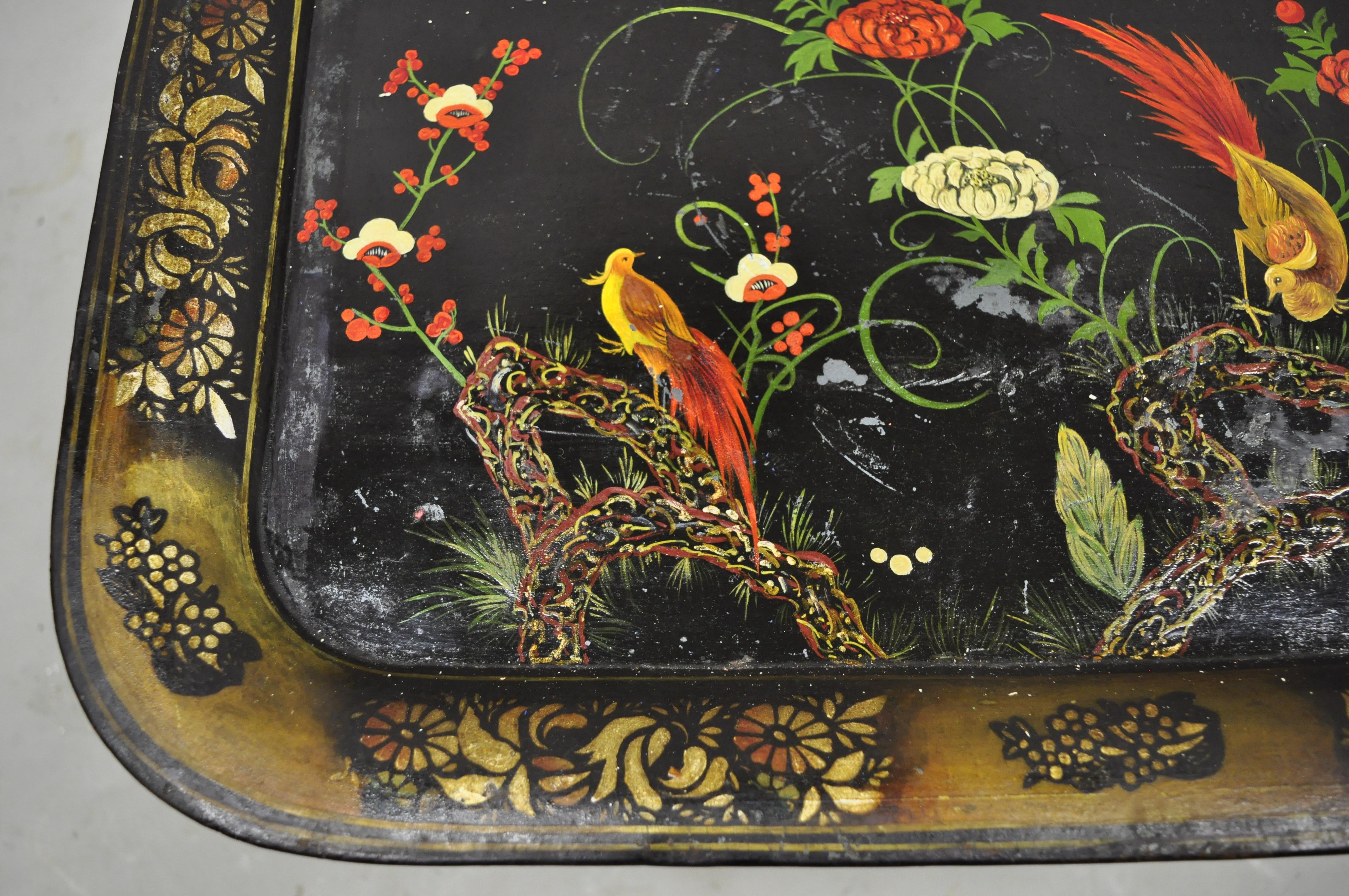 vintage painted metal trays