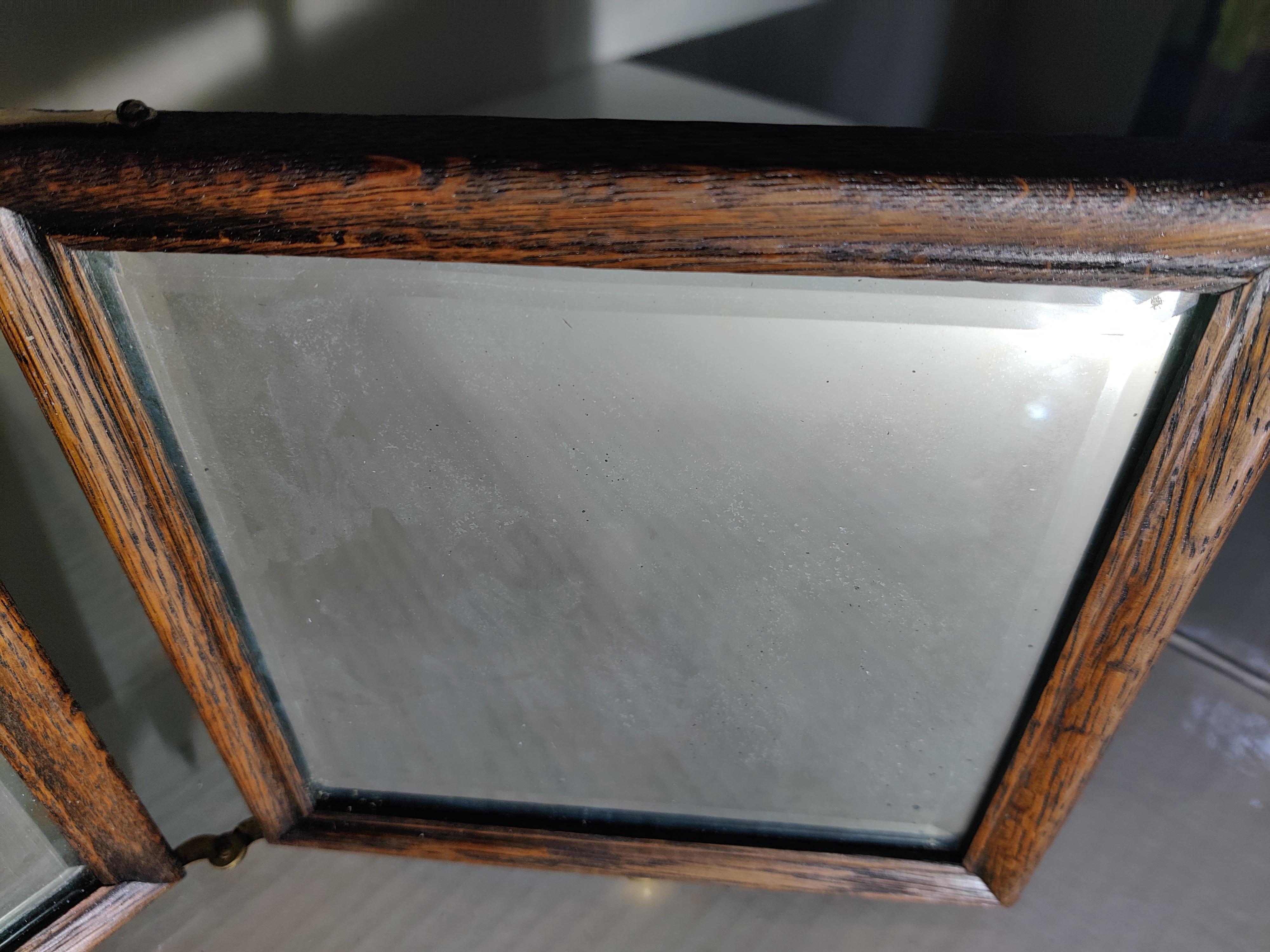 Antique English Victorian Tri-Fold Vanity Mirror  For Sale 6
