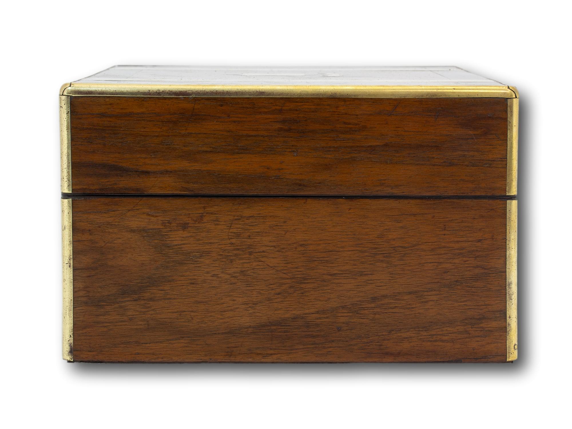 Antique English Victorian Walnut and Coromandel Jewelery Box For Sale 4