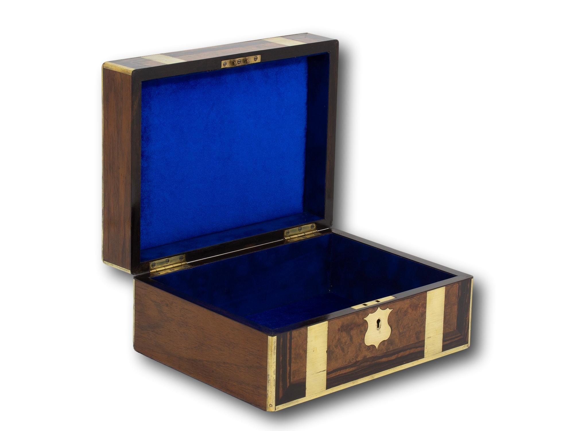Antique English Victorian Walnut and Coromandel Jewelery Box For Sale 6