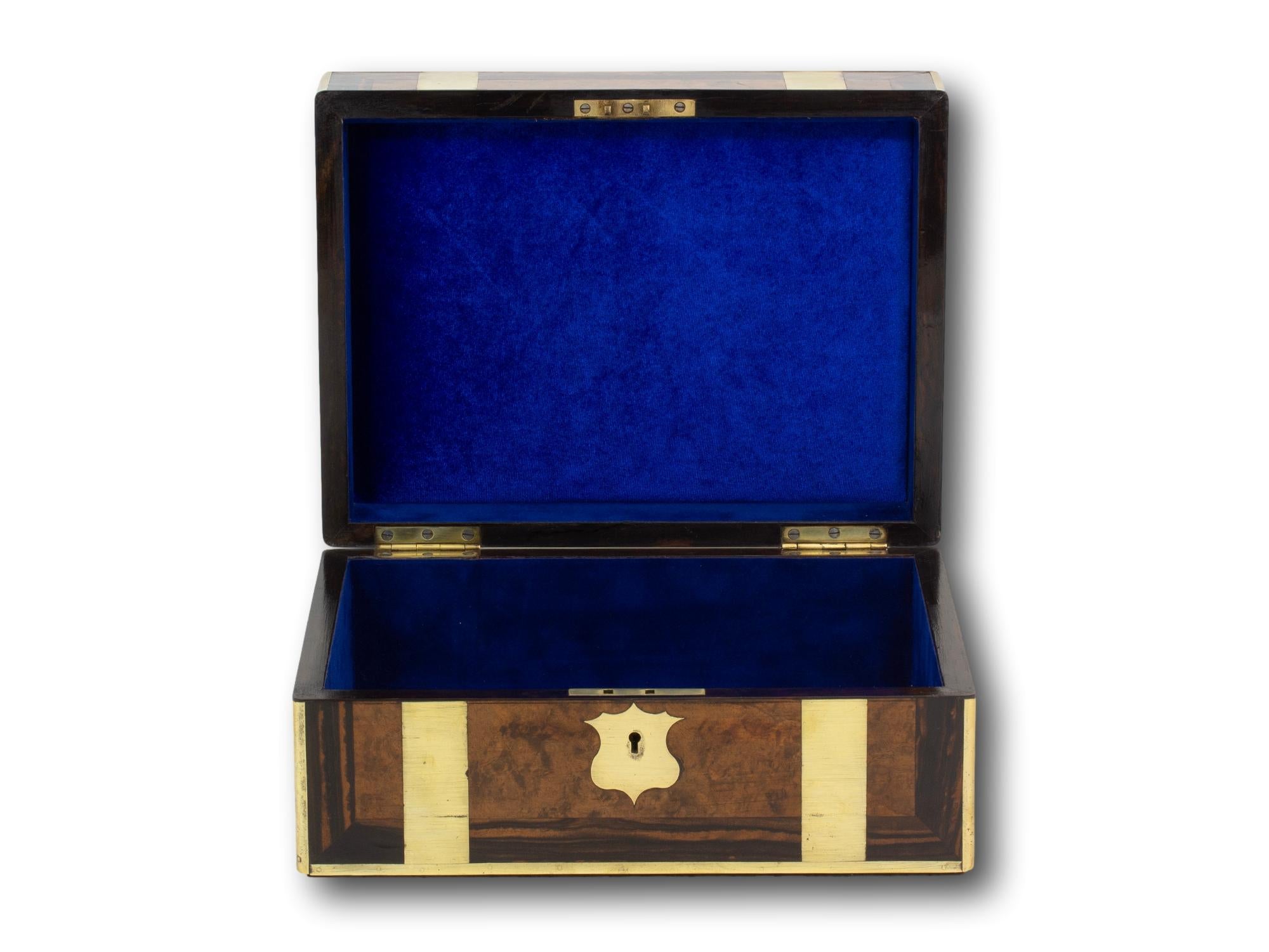 Antique English Victorian Walnut and Coromandel Jewelery Box For Sale 7