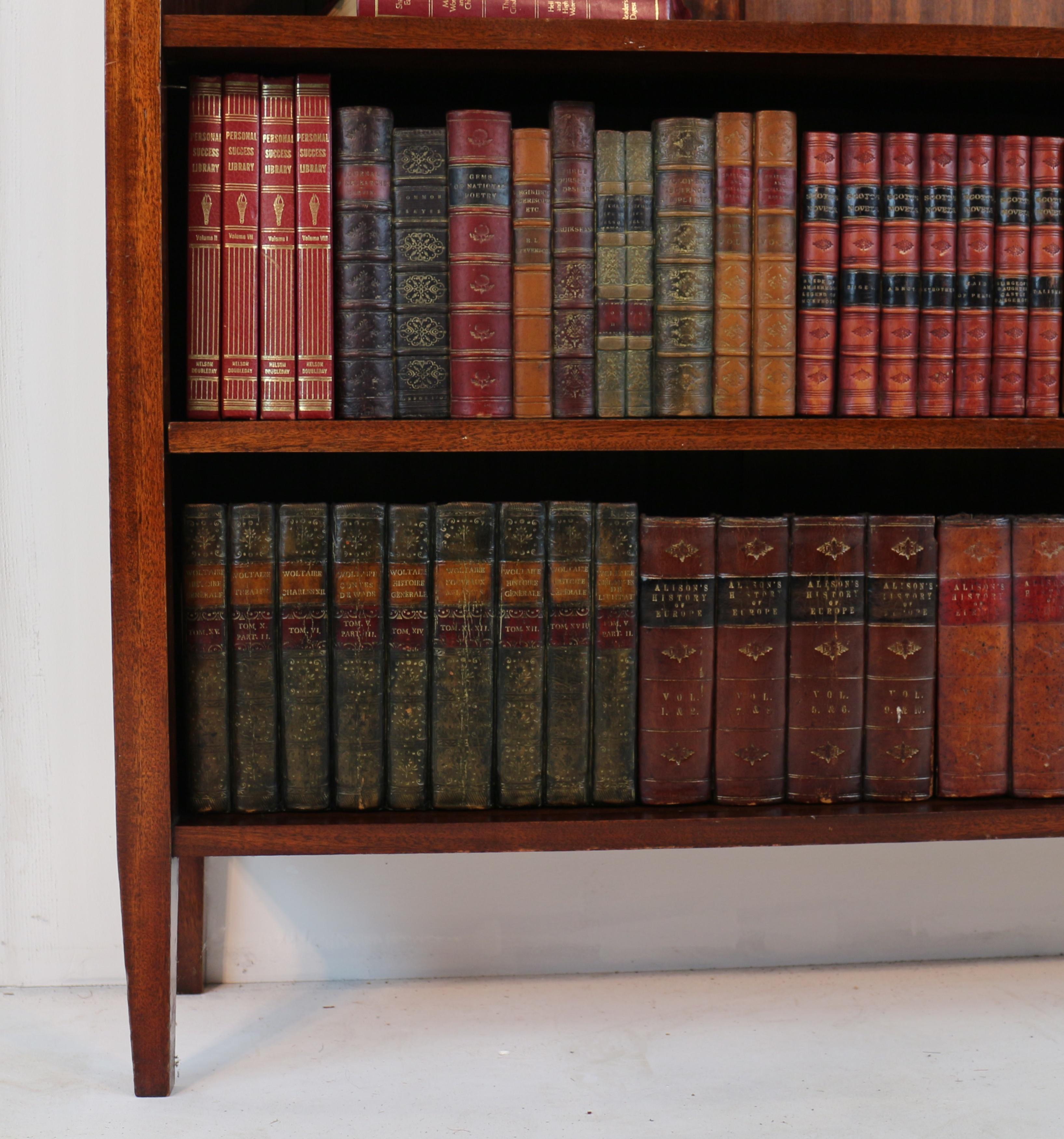 Antique English Victorian Walnut & Brass Open Bookcase For Sale 5
