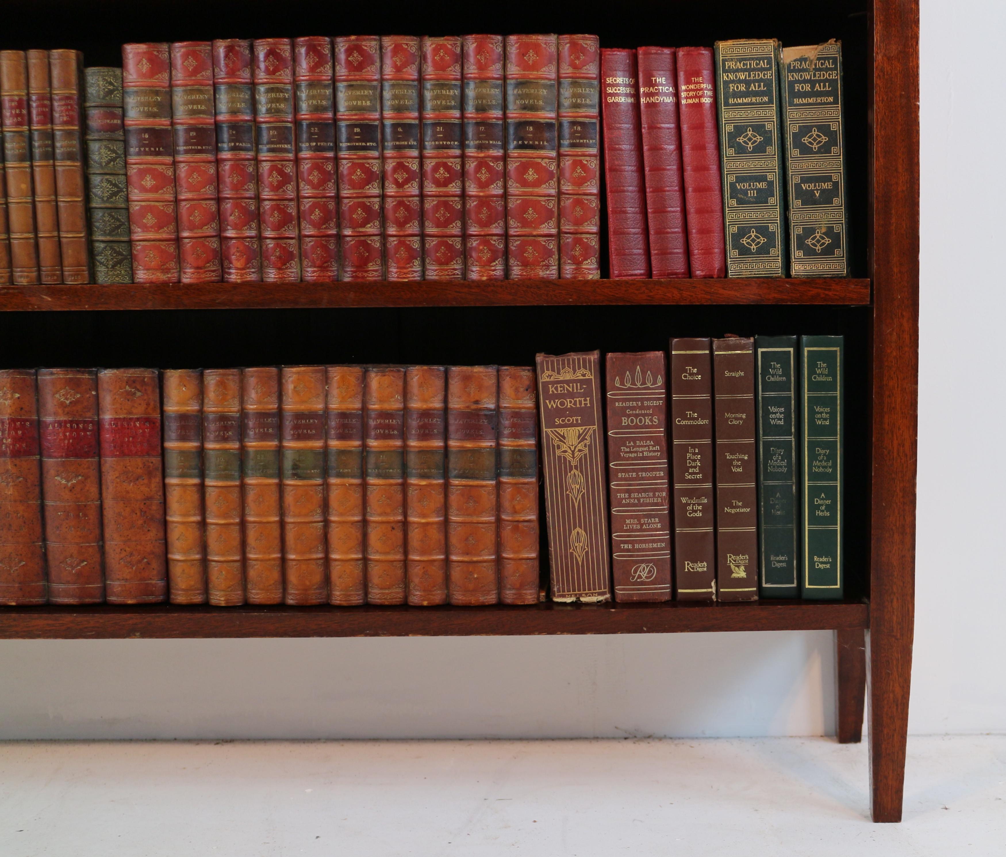 Antique English Victorian Walnut & Brass Open Bookcase For Sale 3