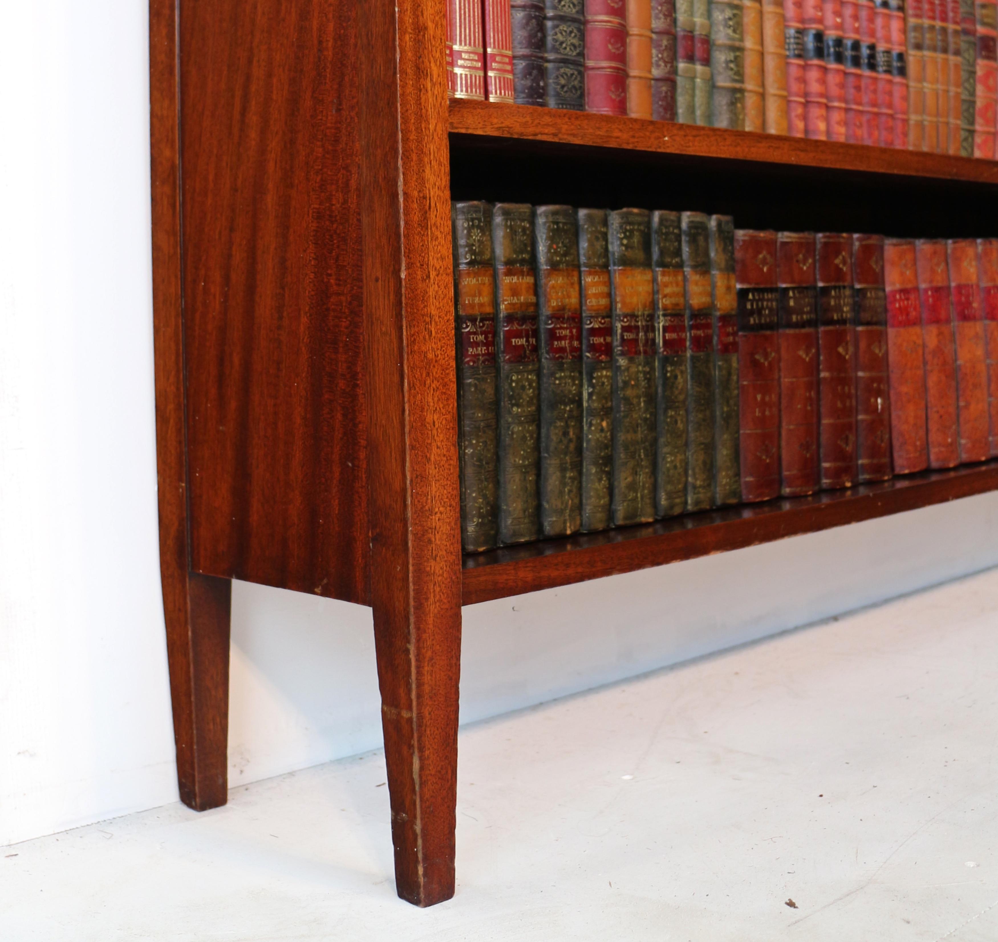 Antique English Victorian Walnut & Brass Open Bookcase For Sale 9