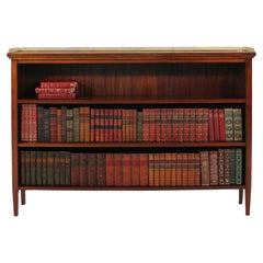 Antique English Victorian Walnut & Brass Open Bookcase