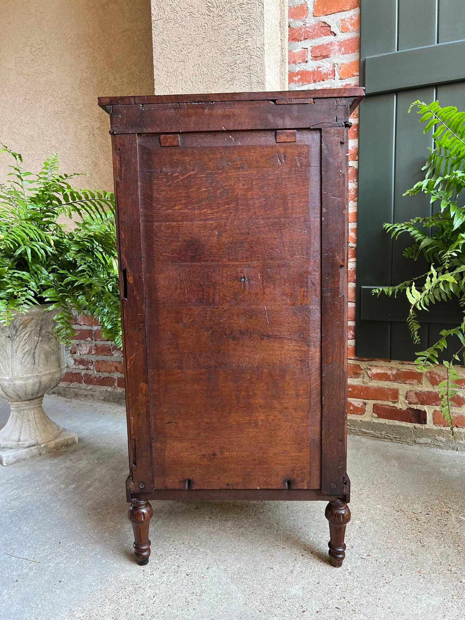 Ancienne commode anglaise victorienne Wellington en chêne sculpté à la campagne en vente 4