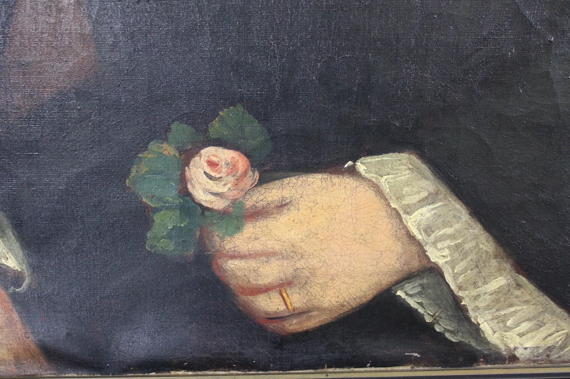 Peinture à l'huile ancienne de portrait de femme victorienne anglaise Henry James Barrett en vente 1