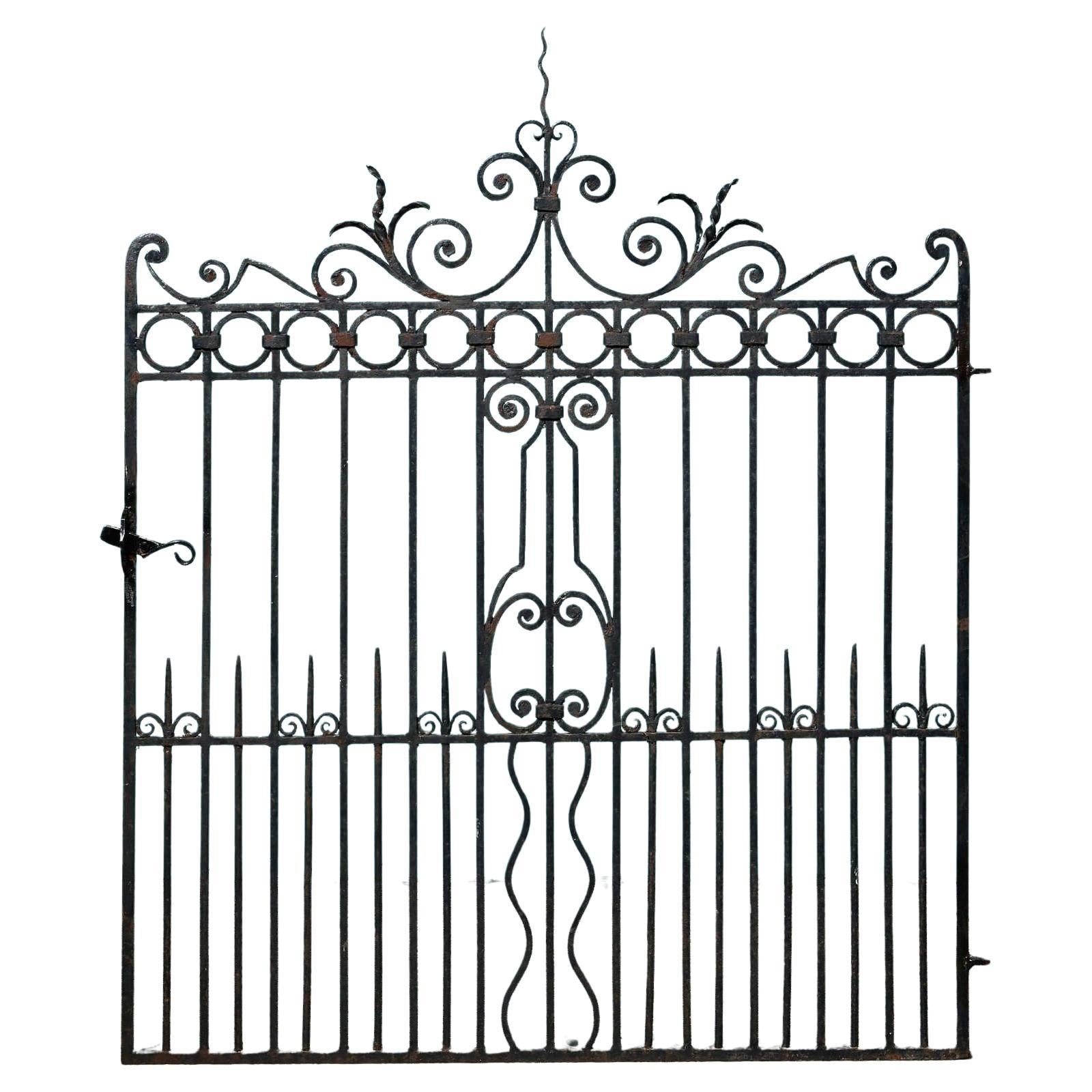 Antique English Victorian Wrought Iron Side Gate For Sale