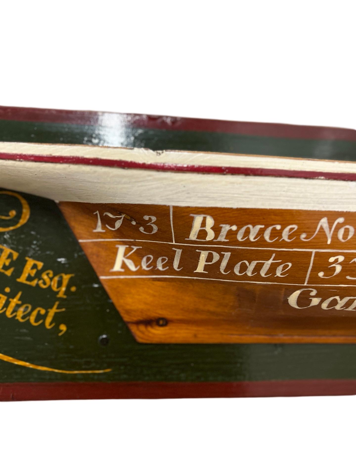 Antique English W. F. Milne Esq Detailed Half Hull Ship Model Hull England In Good Condition For Sale In Atlanta, GA