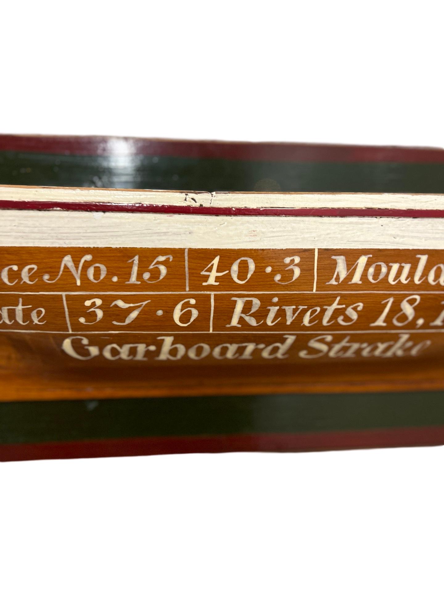 20th Century Antique English W. F. Milne Esq Detailed Half Hull Ship Model Hull England For Sale